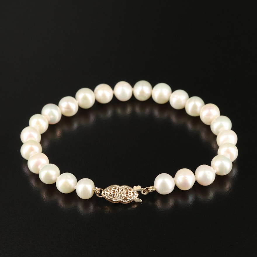 Pearl Bracelet with 14K Clasp