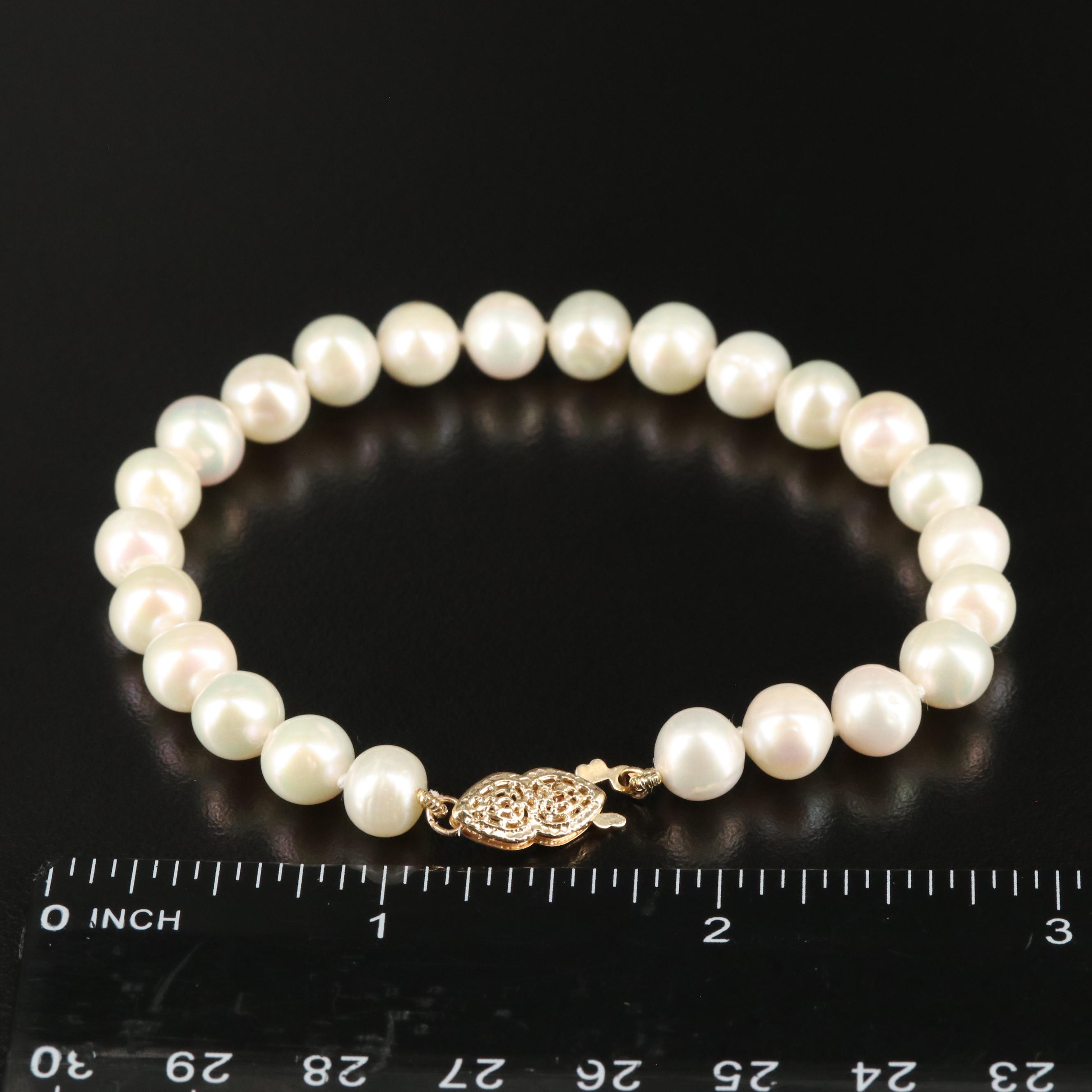 Pearl Bracelet with 14K Clasp