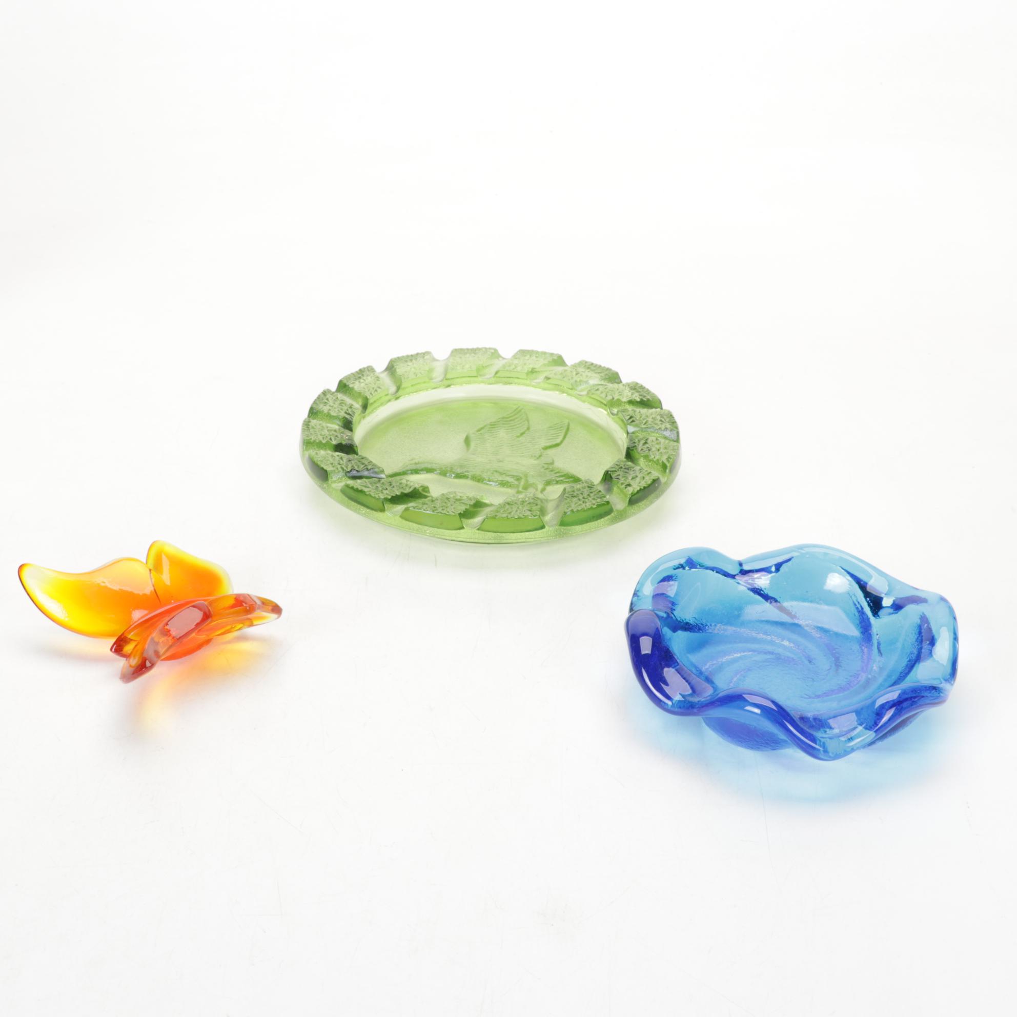 Milk Glass Tobacco Jar, Swedish Glass, Candle Holders, and More