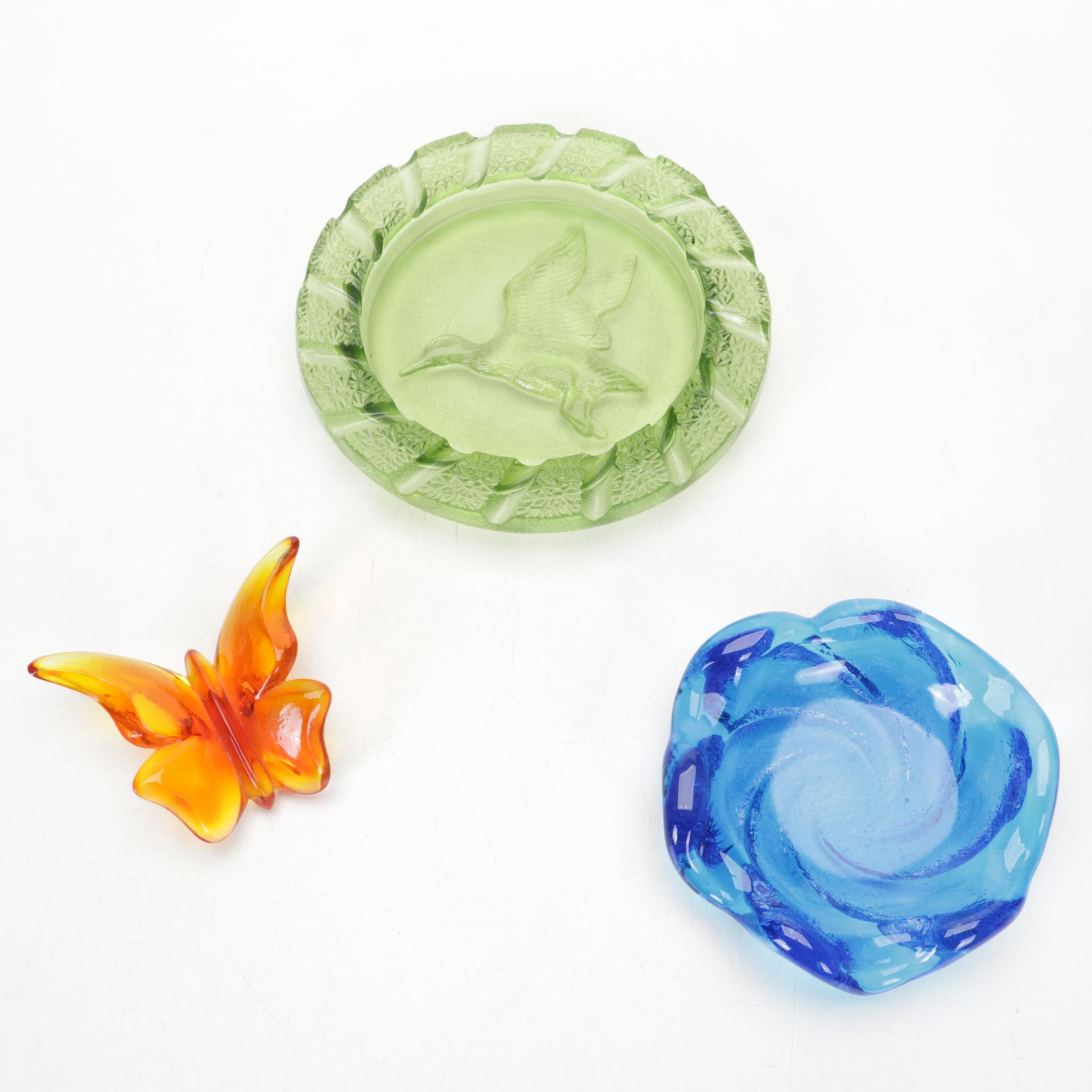 Milk Glass Tobacco Jar, Swedish Glass, Candle Holders, and More