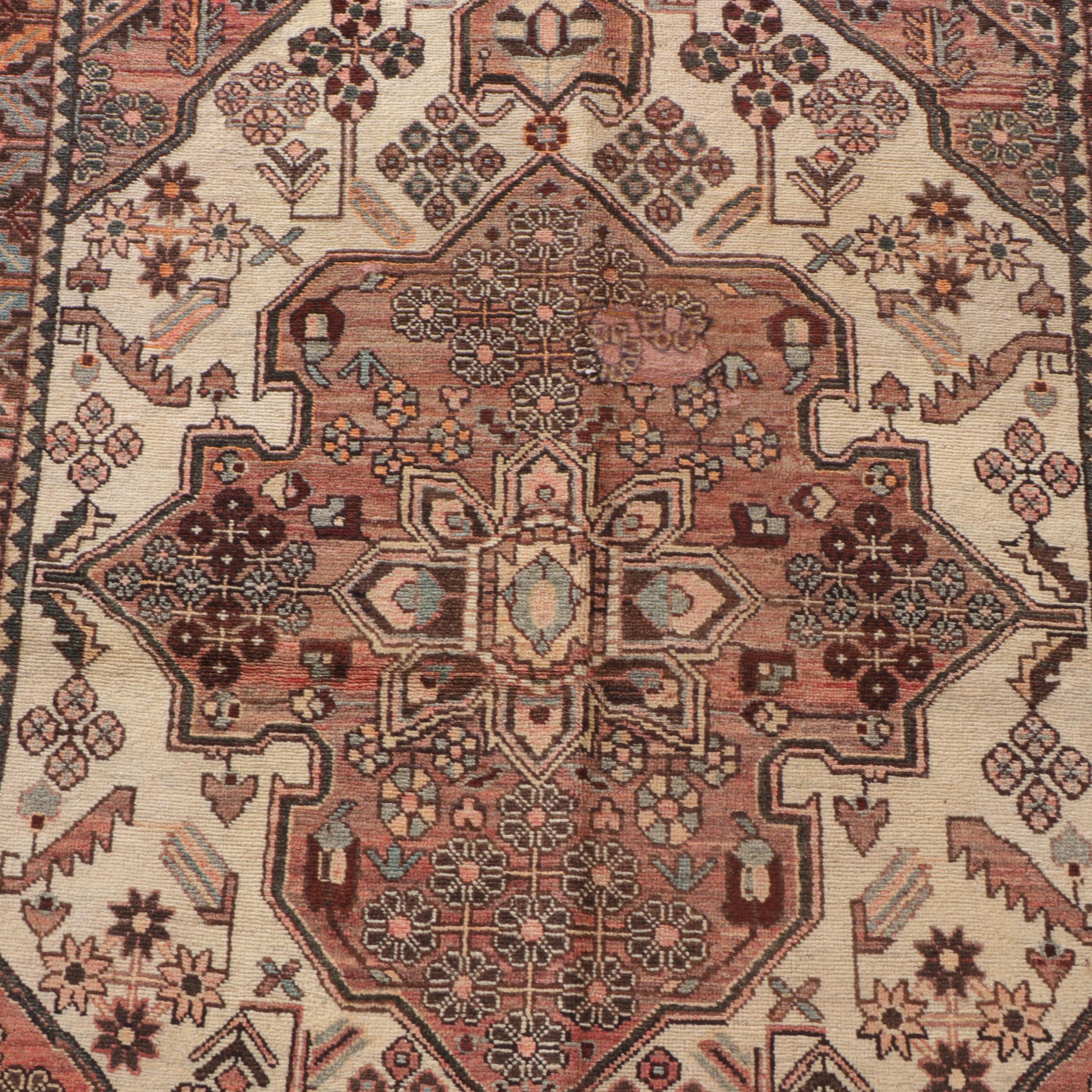 3'8 x 5' Hand-Knotted Persian Hamadan Area Rug