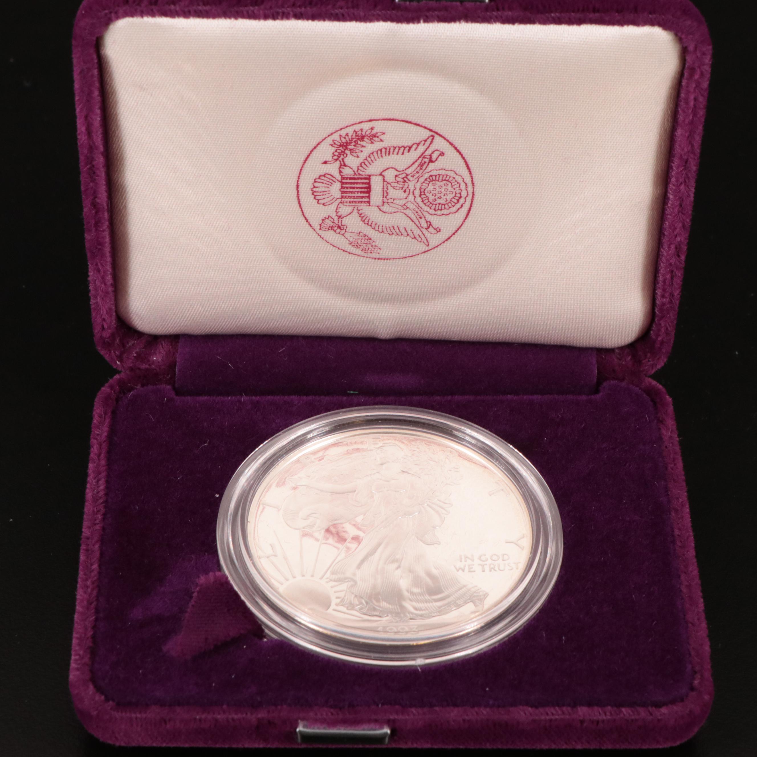 Two U.S. Mint Silver Proof Sets and a Proof American Silver Eagle