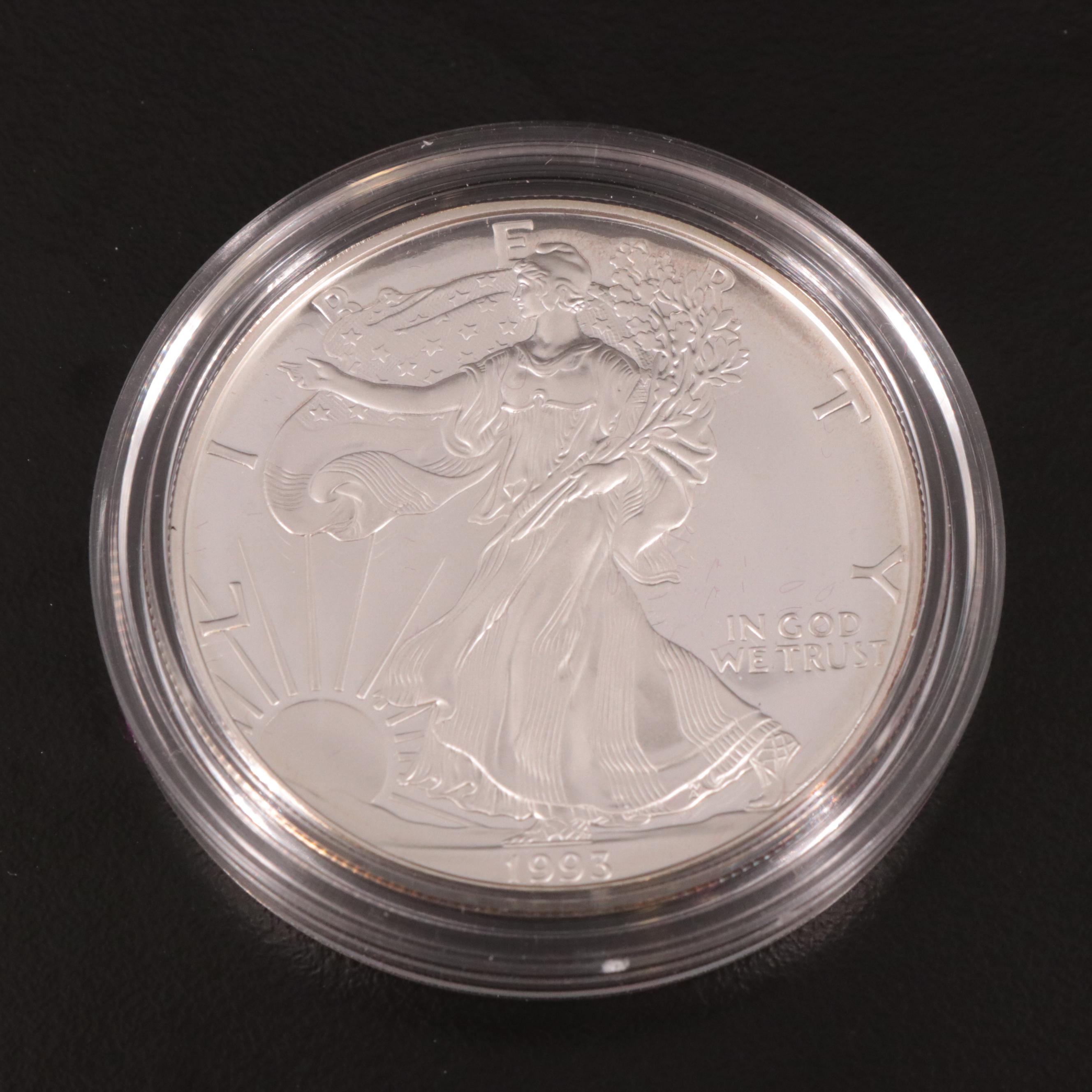 Two U.S. Mint Silver Proof Sets and a Proof American Silver Eagle