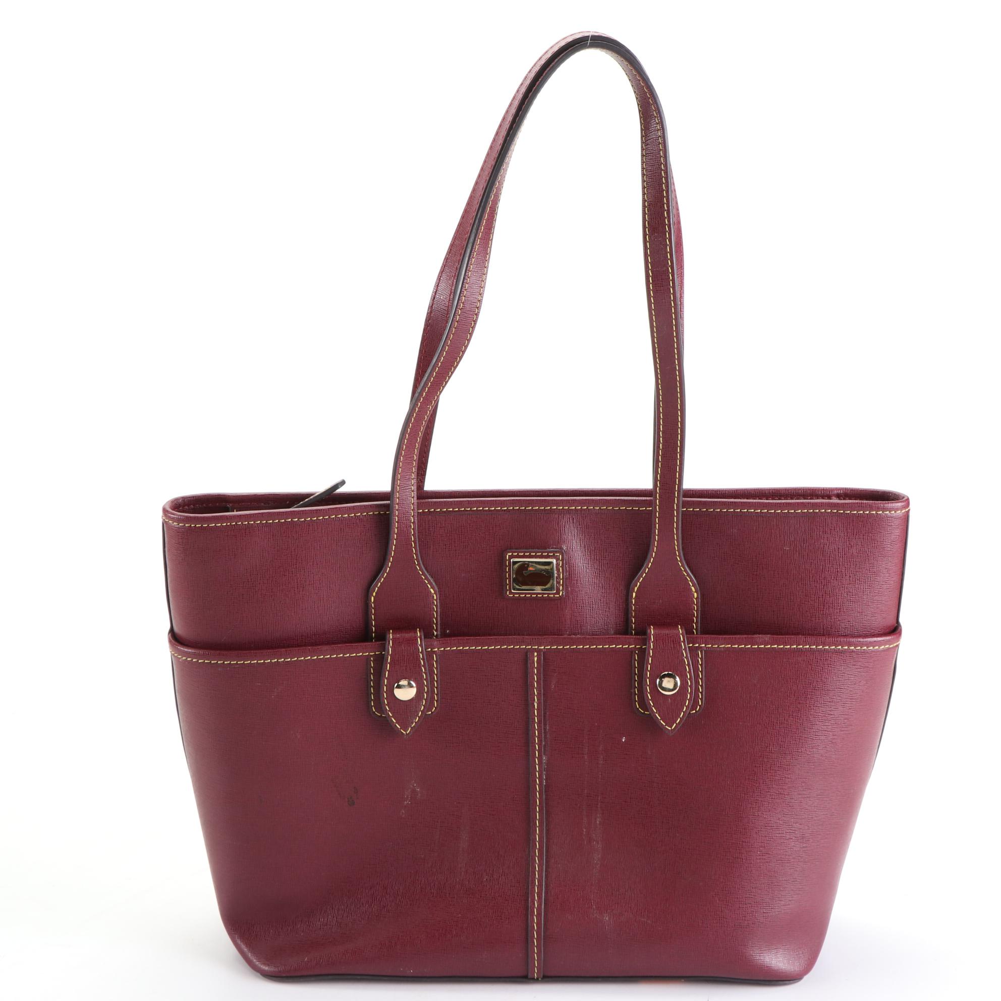 Dooney & Bourke Gray Crossbody, Burgundy Tote, & Orange Shoulder Bag in Leather