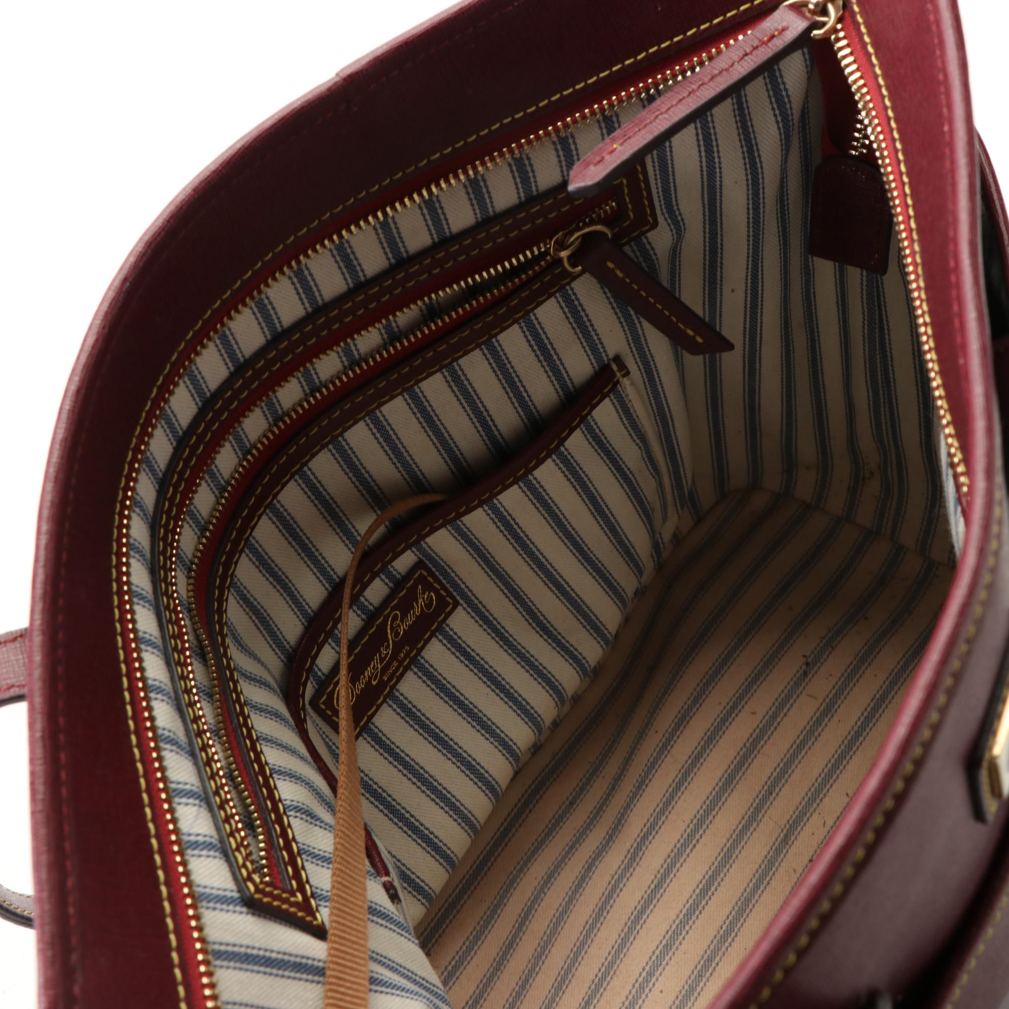 Dooney & Bourke Gray Crossbody, Burgundy Tote, & Orange Shoulder Bag in Leather