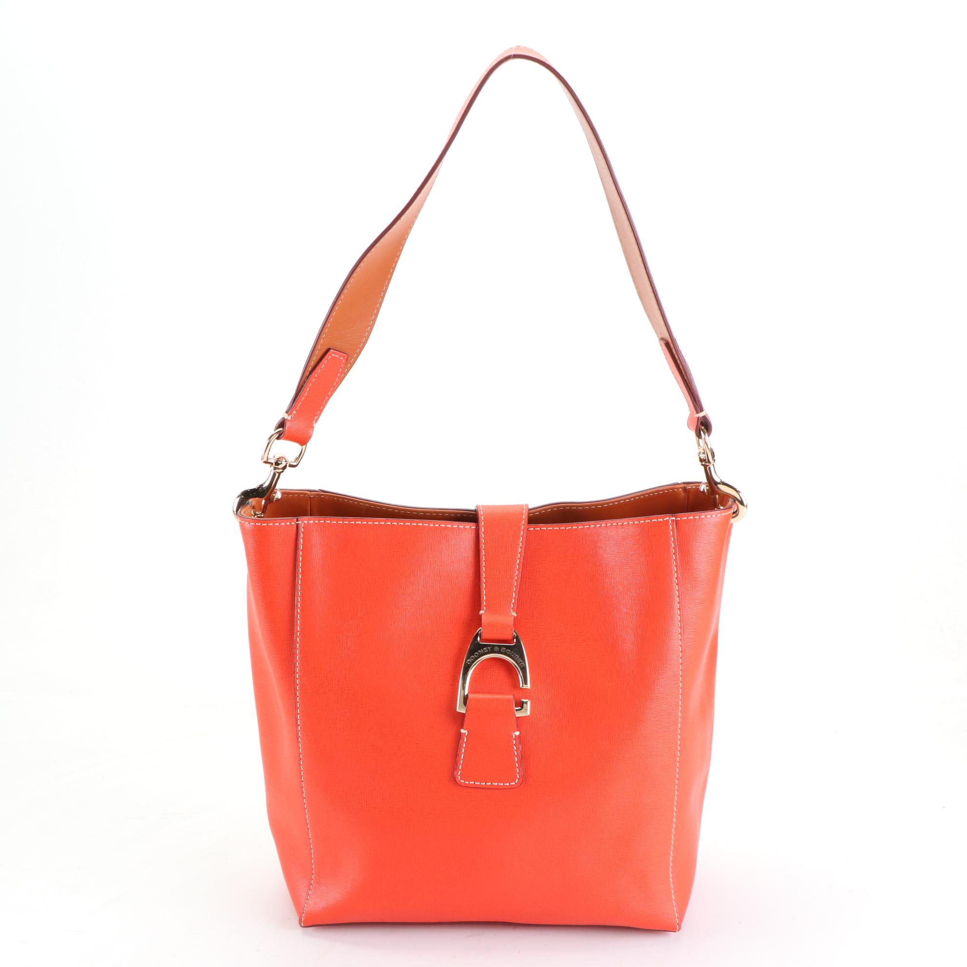 Dooney & Bourke Gray Crossbody, Burgundy Tote, & Orange Shoulder Bag in Leather