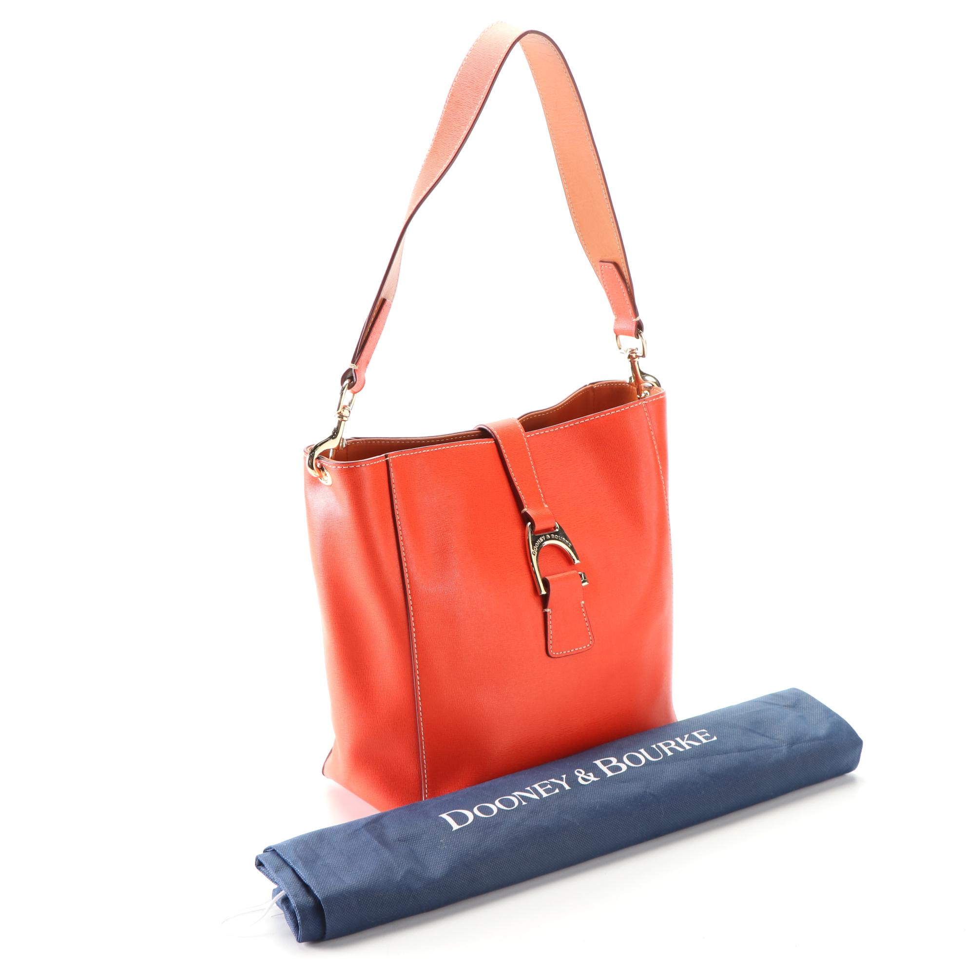 Dooney & Bourke Gray Crossbody, Burgundy Tote, & Orange Shoulder Bag in Leather
