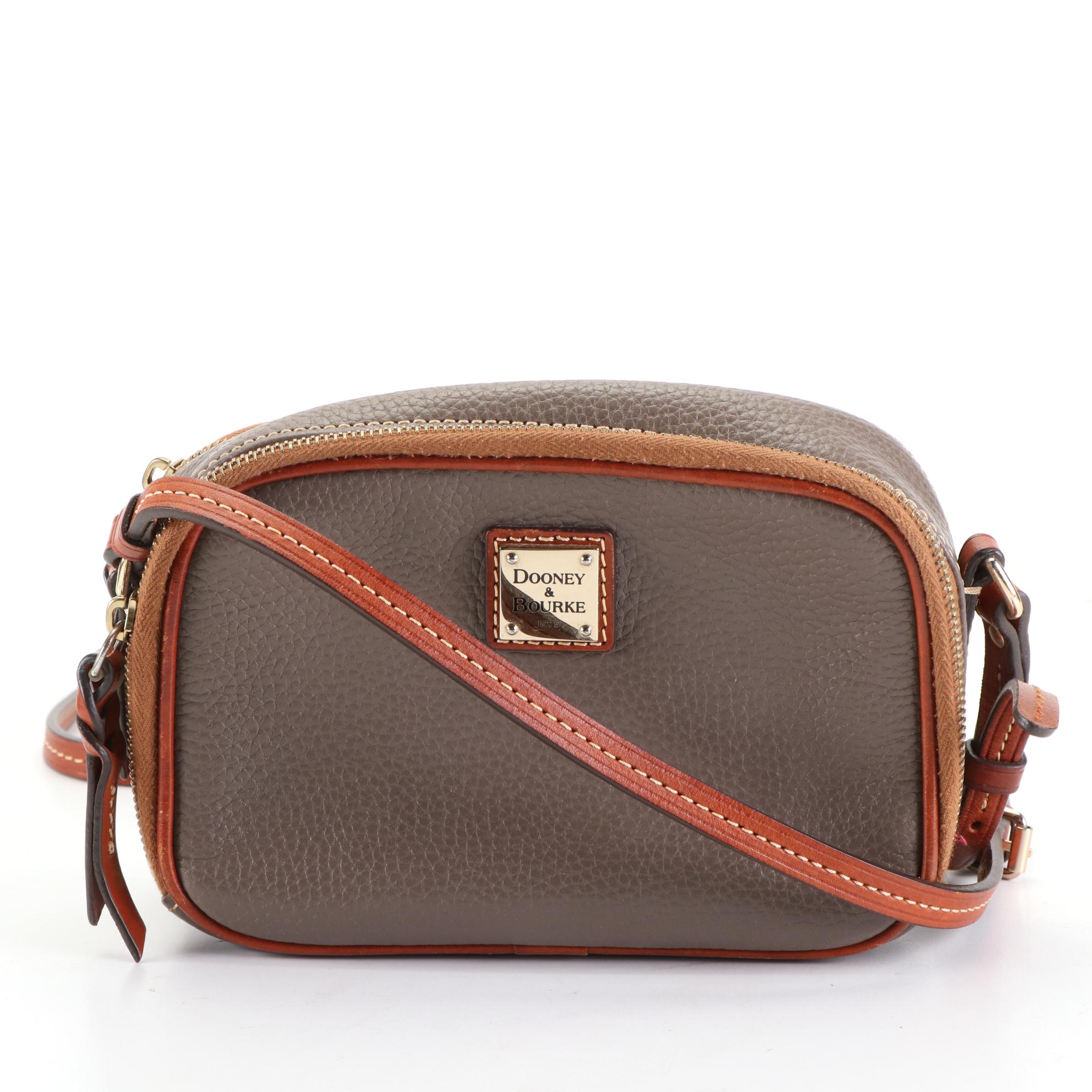 Dooney & Bourke Gray Crossbody, Burgundy Tote, & Orange Shoulder Bag in Leather