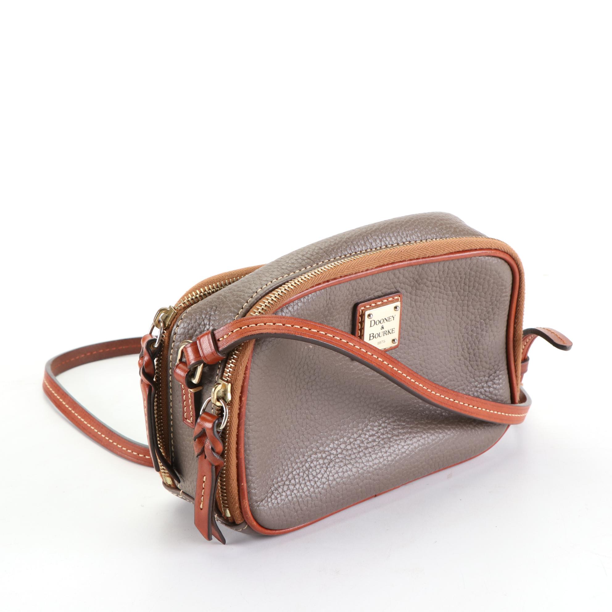 Dooney & Bourke Gray Crossbody, Burgundy Tote, & Orange Shoulder Bag in Leather