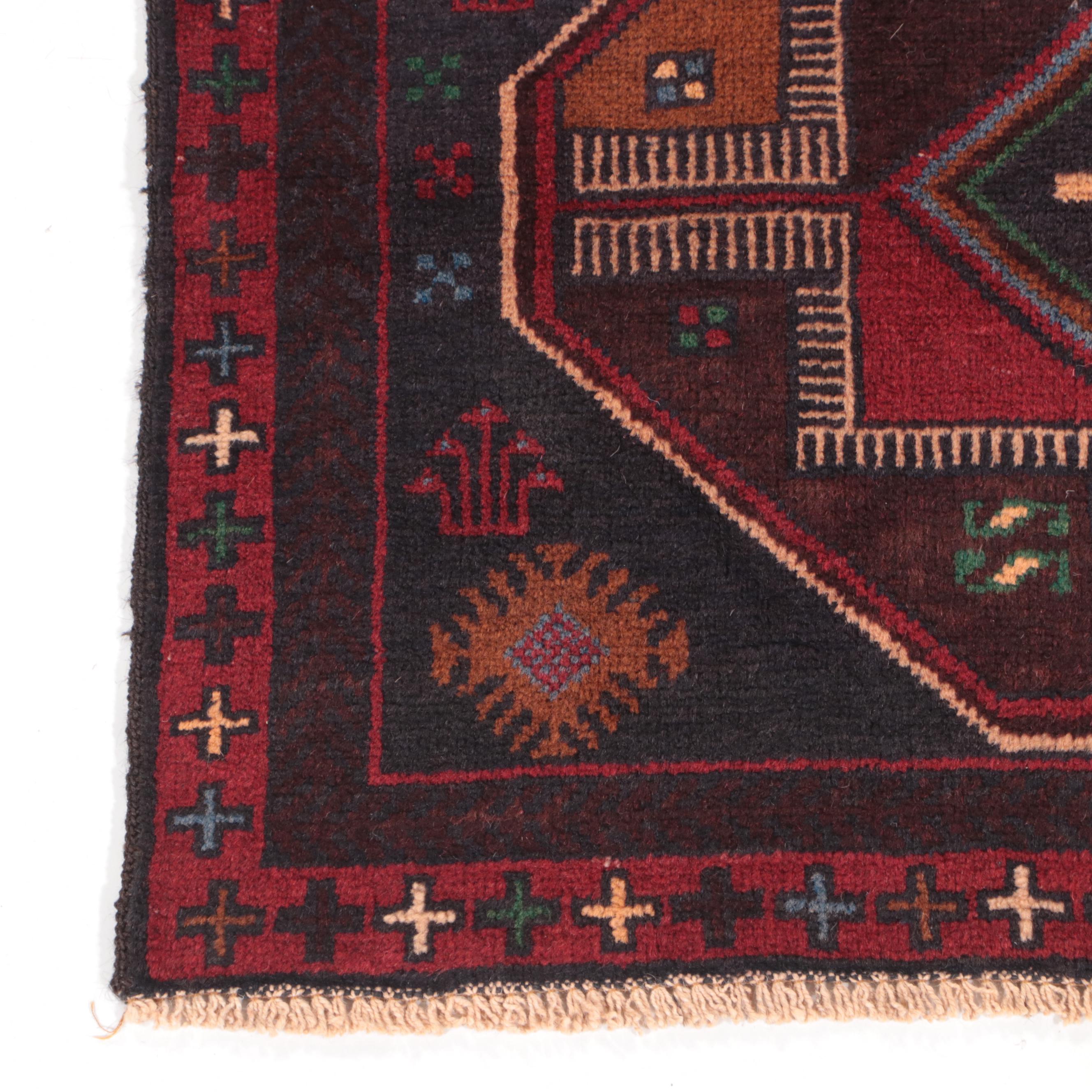 2'9 x 5' Hand-Knotted Afghan Taimani Accent Rug