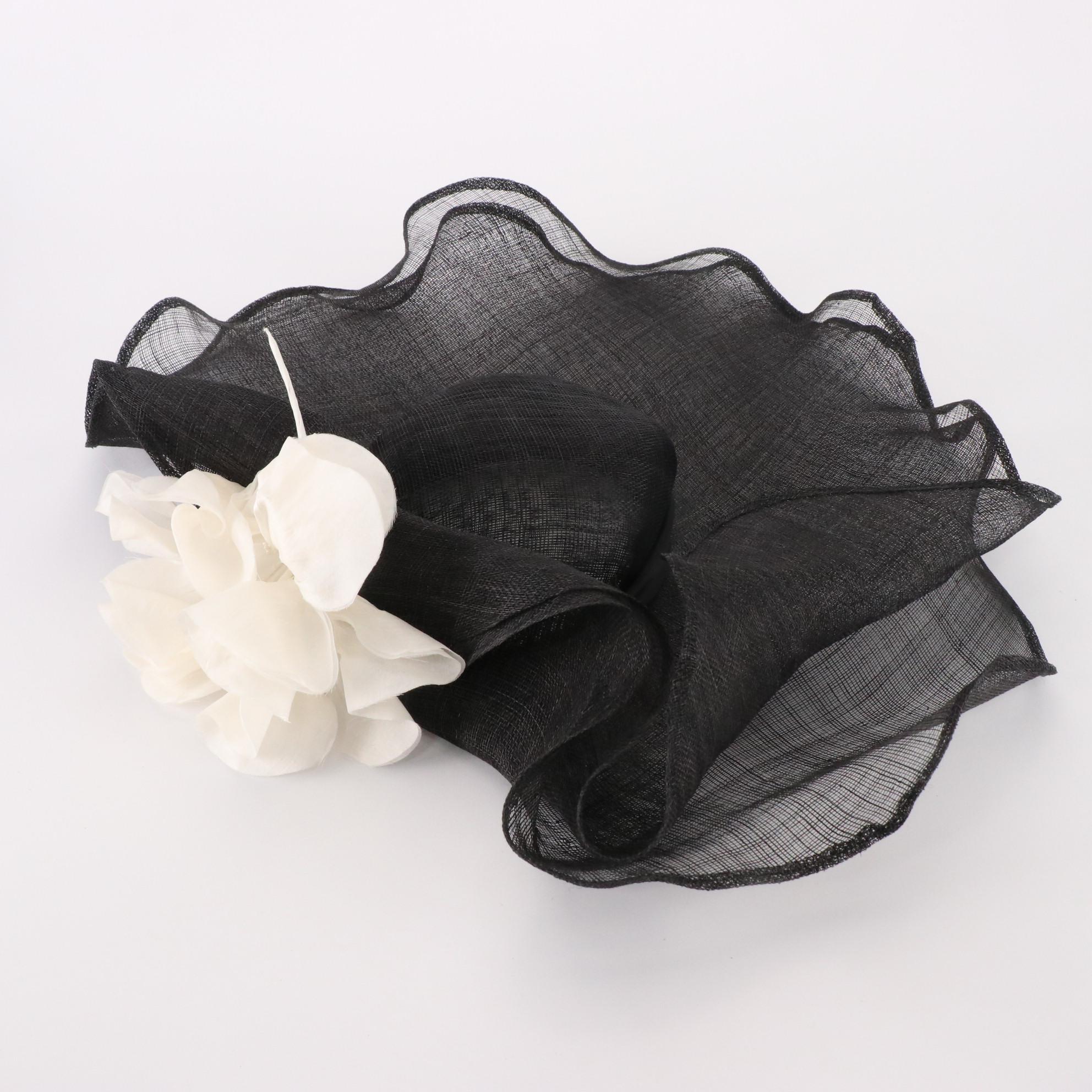 Eric Javits and Carina Gatto Black/White Wide Brim Hats with Box