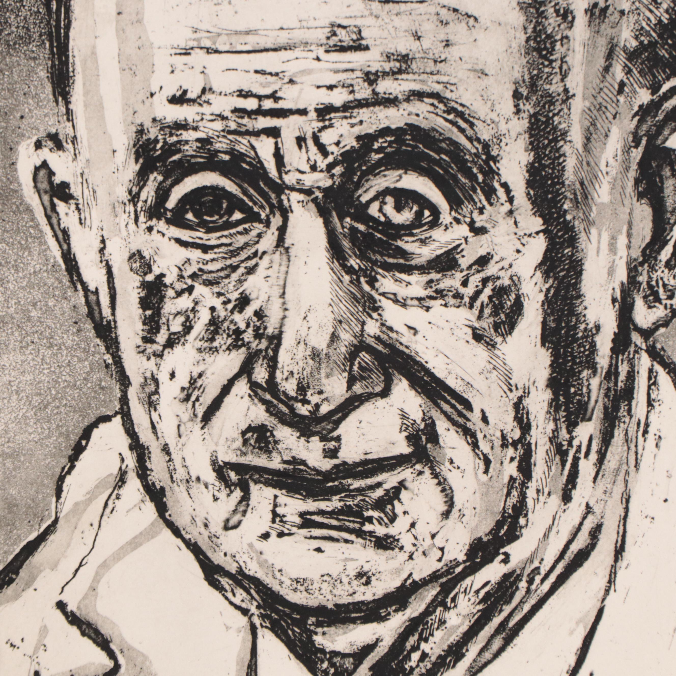 Sidney Chafetz Etching With Aquatint "Dr. Zollinger," 1975