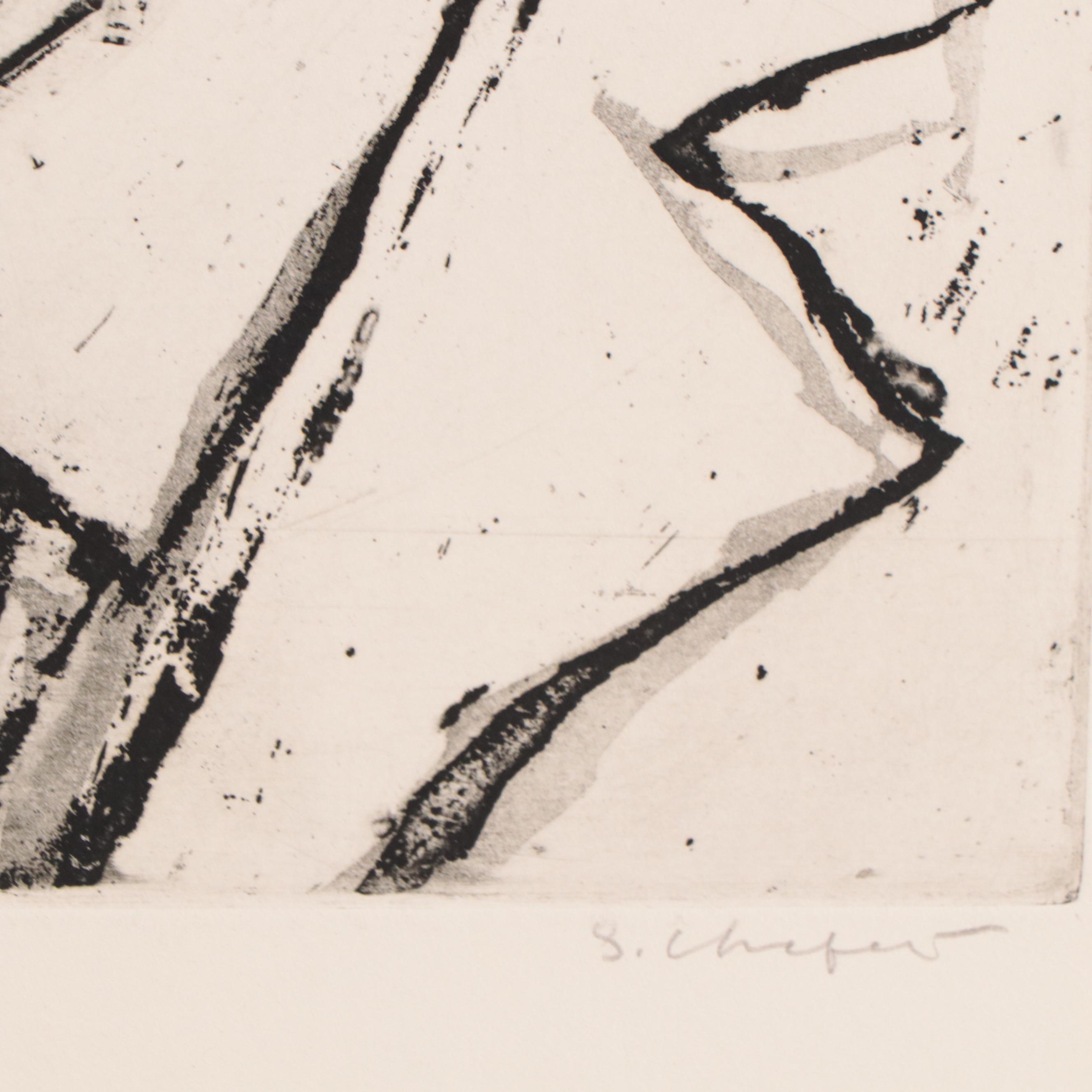 Sidney Chafetz Etching With Aquatint "Dr. Zollinger," 1975