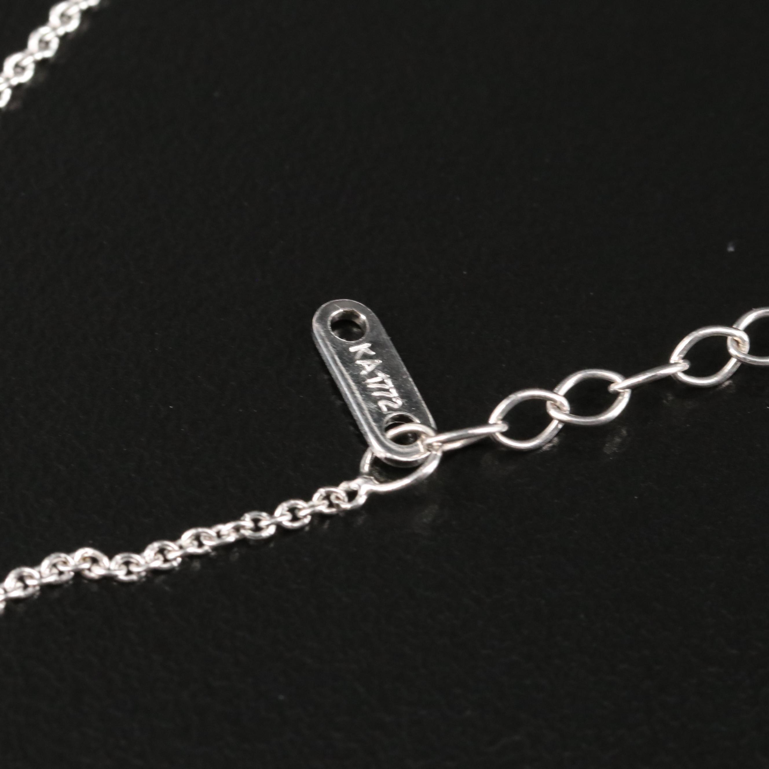Sterling Sapphire Bar Necklace