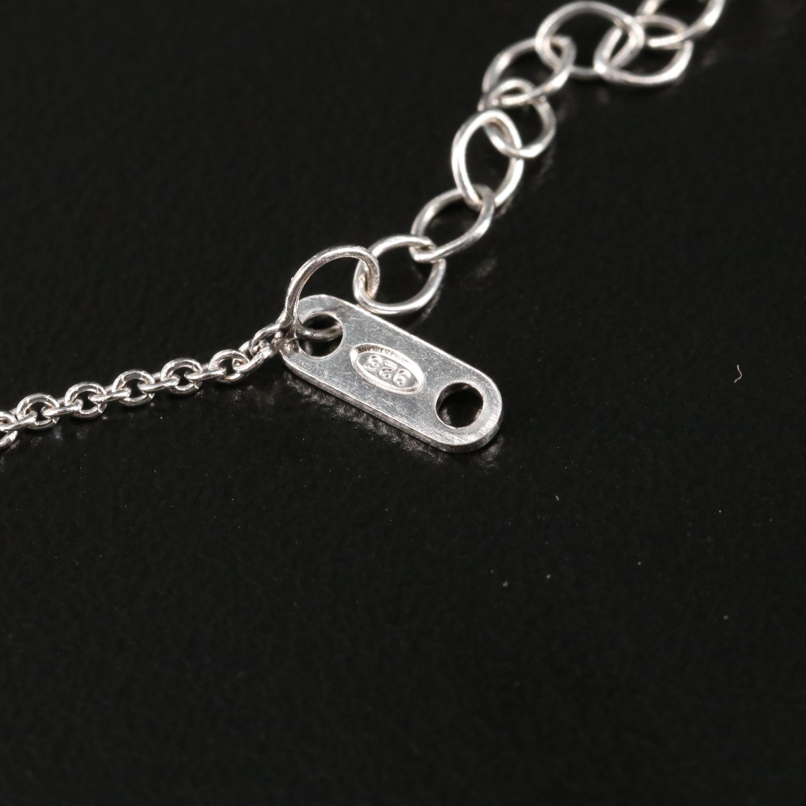 Sterling Sapphire Bar Necklace