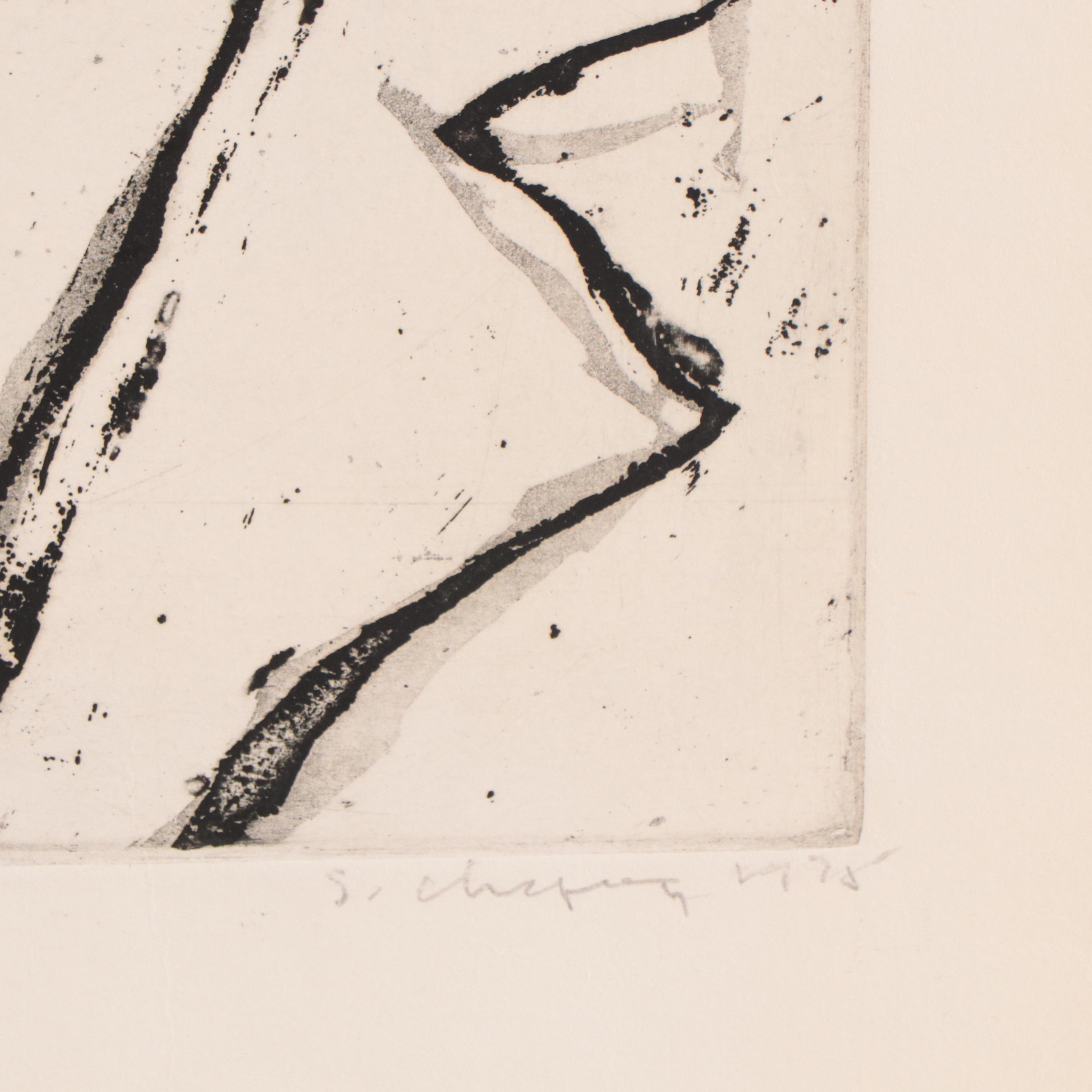 Sidney Chafetz Etching With Aquatint "Dr. Zollinger," 1975