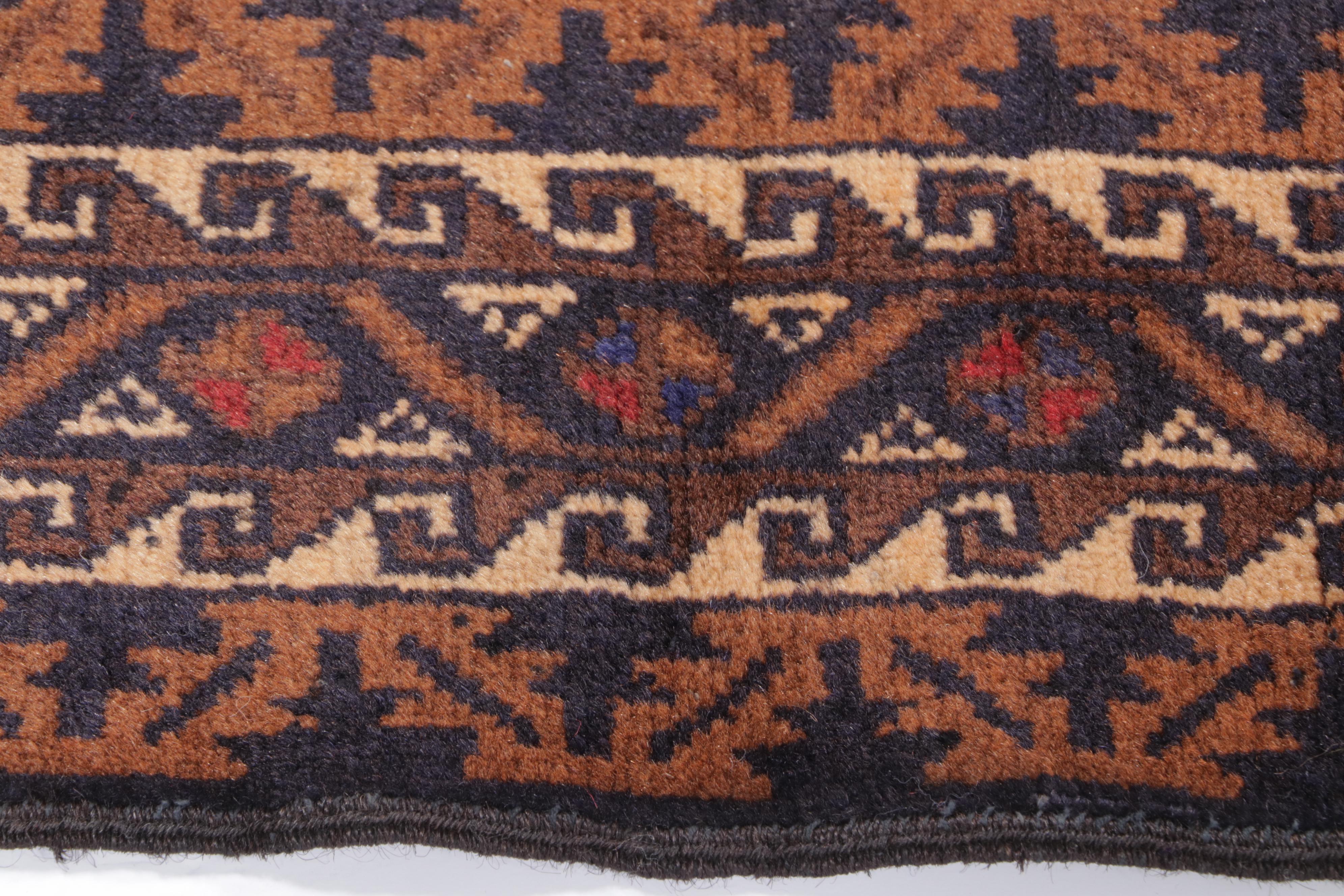 2'8 x 4'11 Hand-Knotted Afghan Baluch Accent Rug