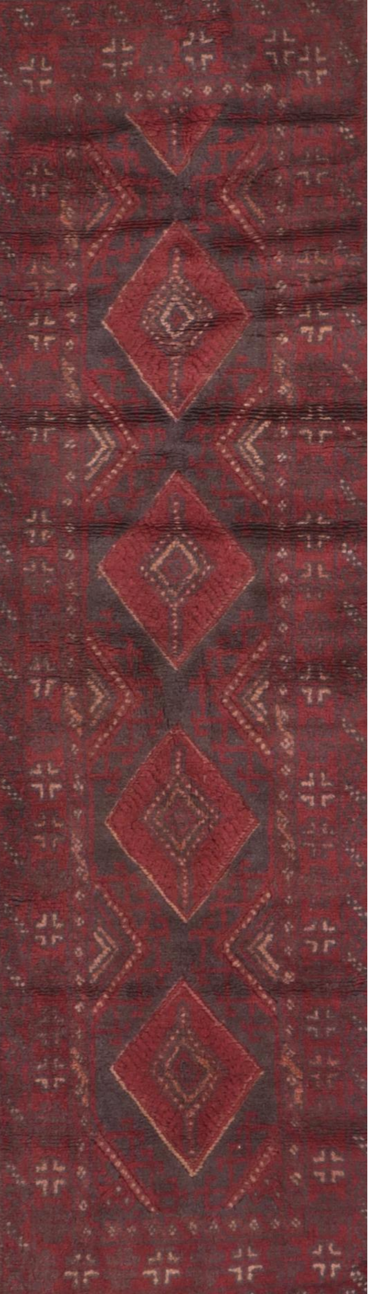 2' x 7'11 Hand-Knotted Afghan Mixed Technique Carpet Runner