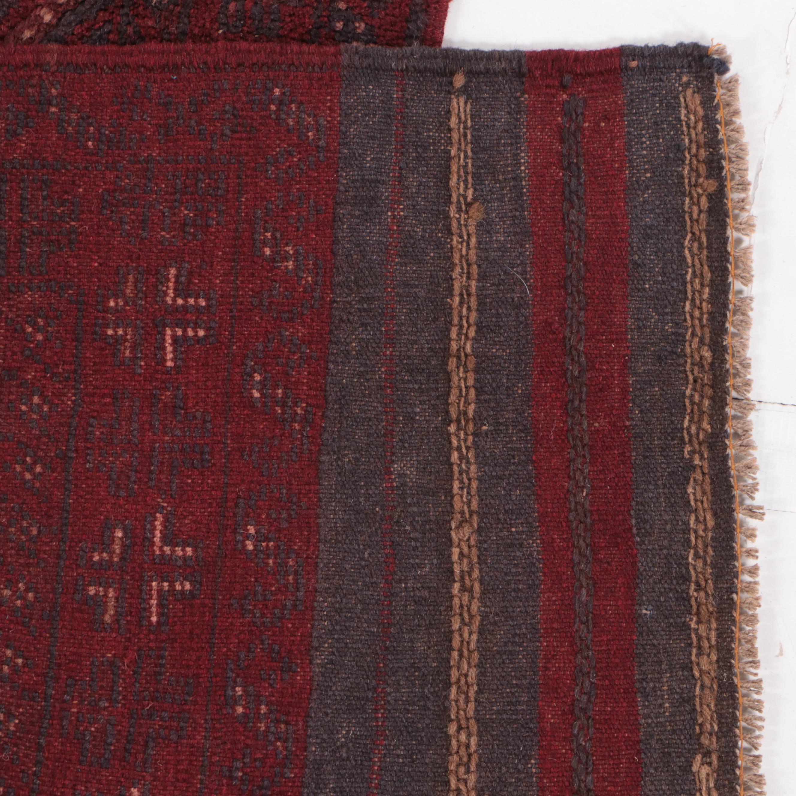 2' x 7'11 Hand-Knotted Afghan Mixed Technique Carpet Runner