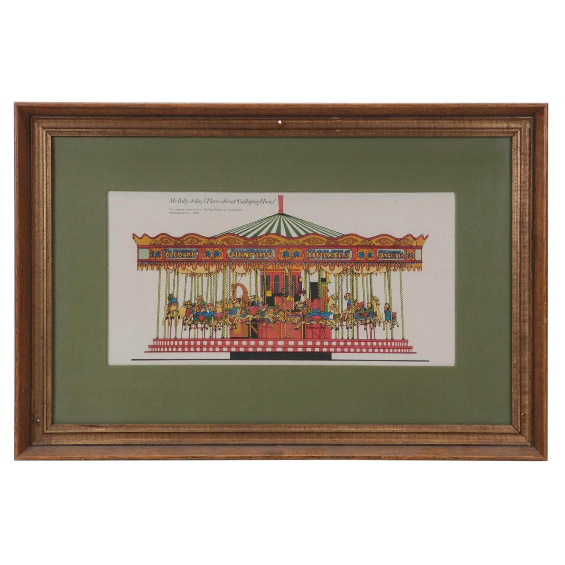 "Mr. Billy Ashley's Three-abreast 'Galloping Horses'" Letterpress Halftone