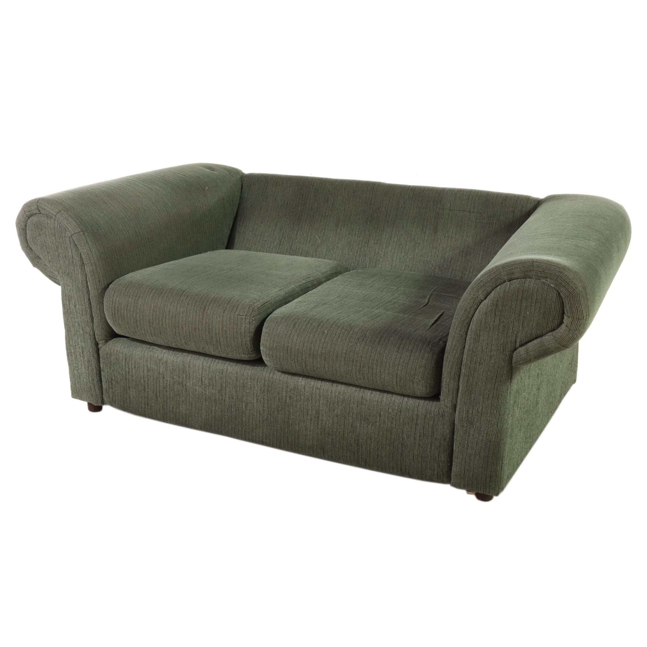 Golden Chair Slipcovered Loveseat Sofa with Back Pillows