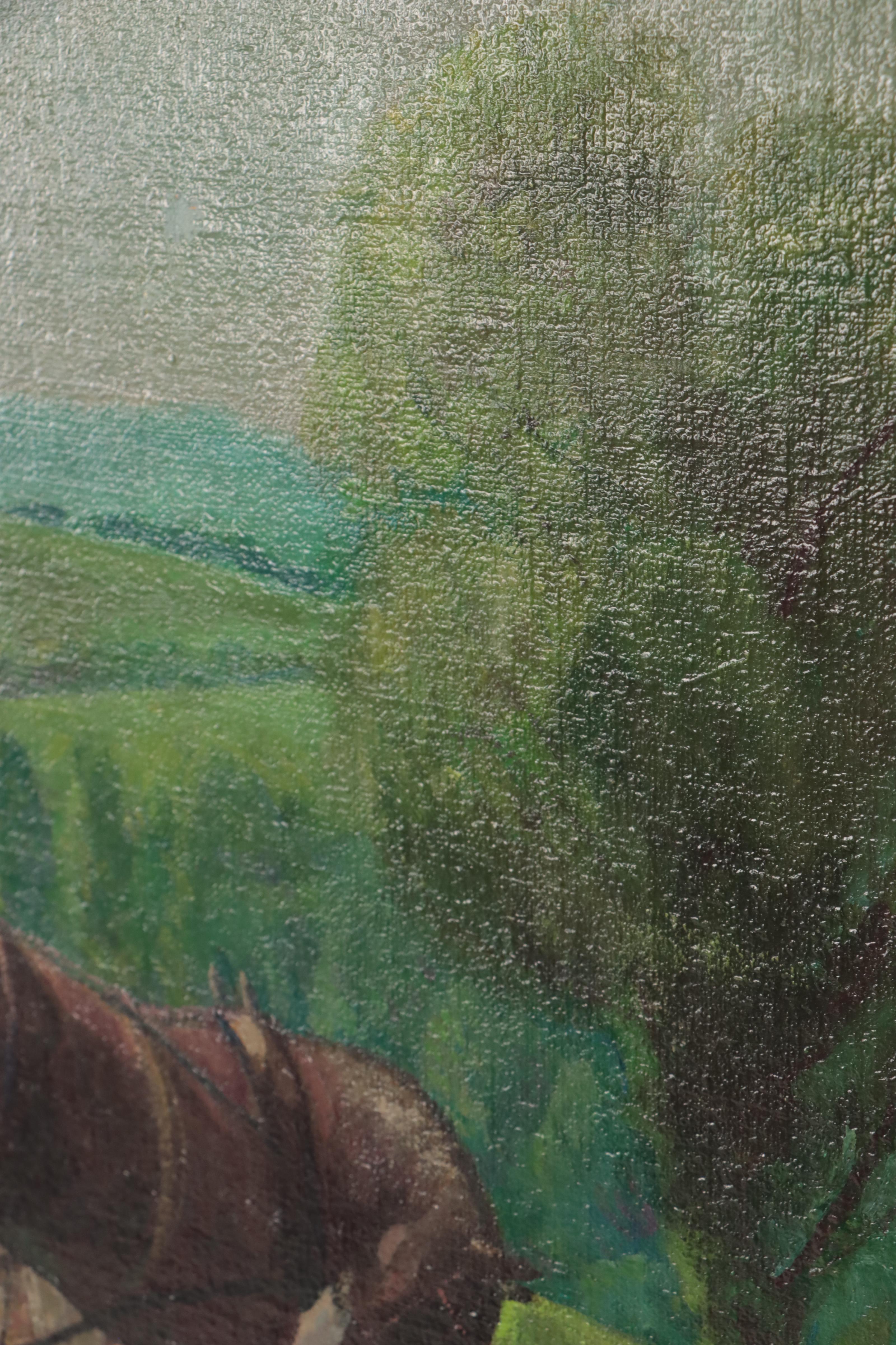 Kenneth H. Ozier Landscape Oil Painting, Mid to Late 20th Century