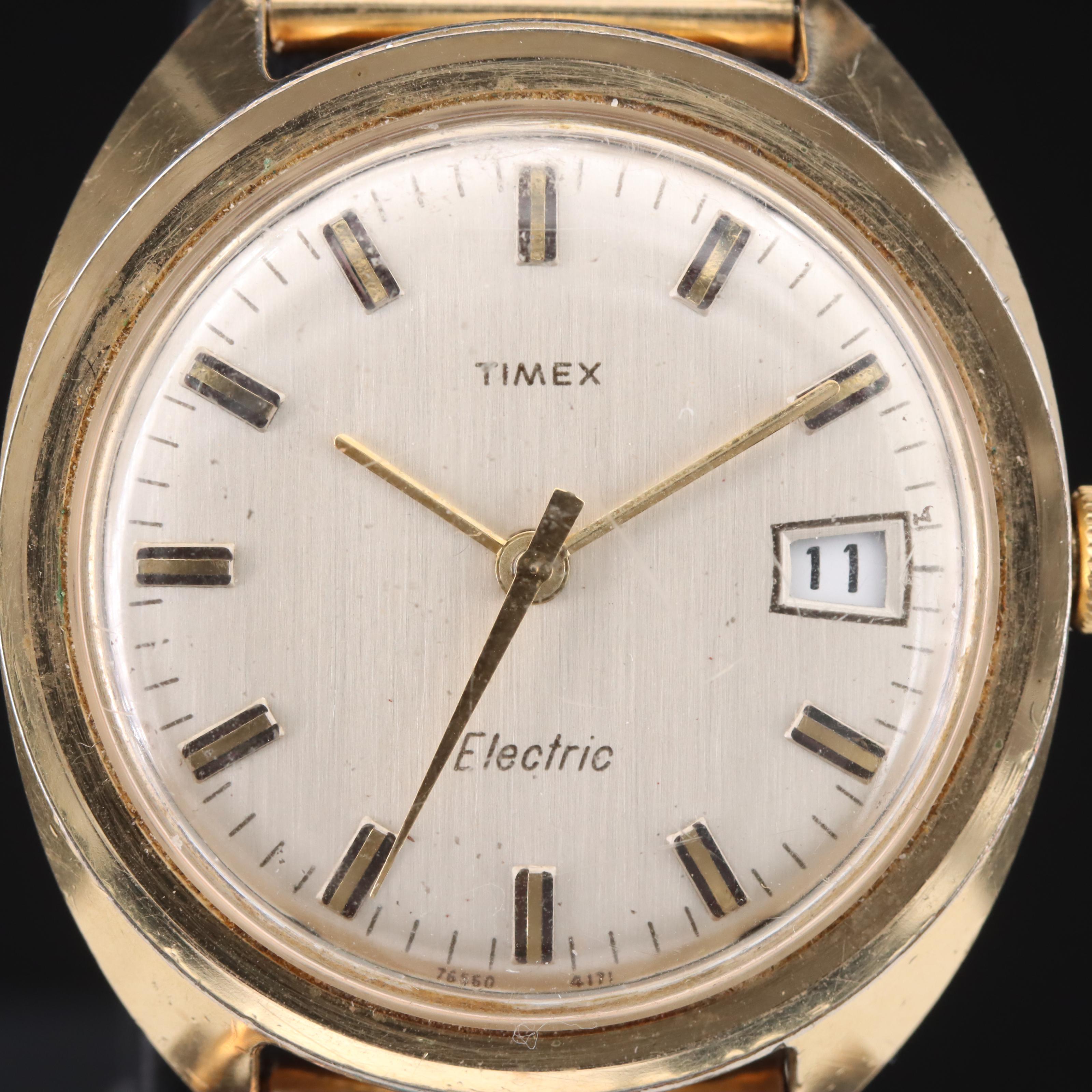 Sterling Turquoise and Coral Cuff with Timex Electric Watch