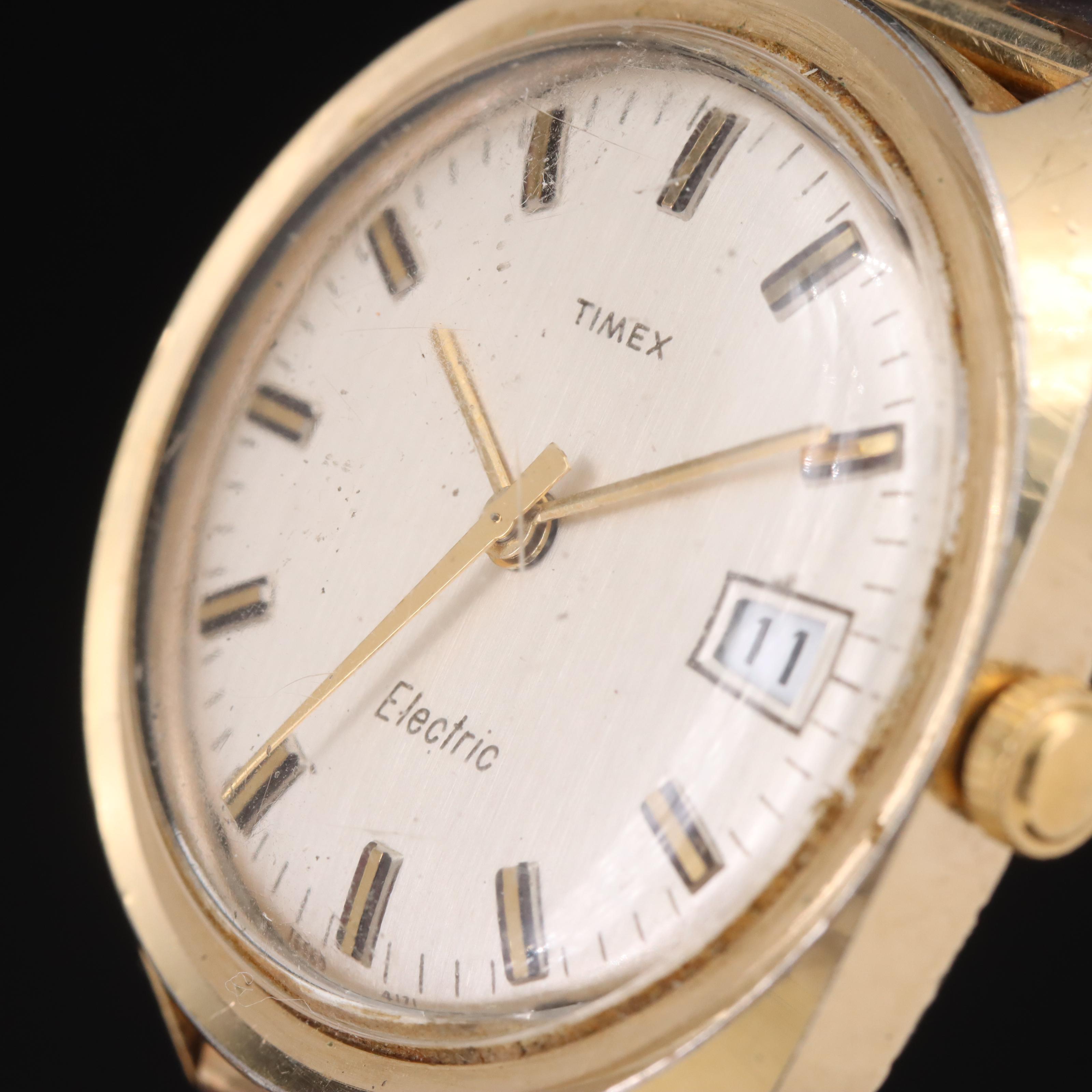 Sterling Turquoise and Coral Cuff with Timex Electric Watch