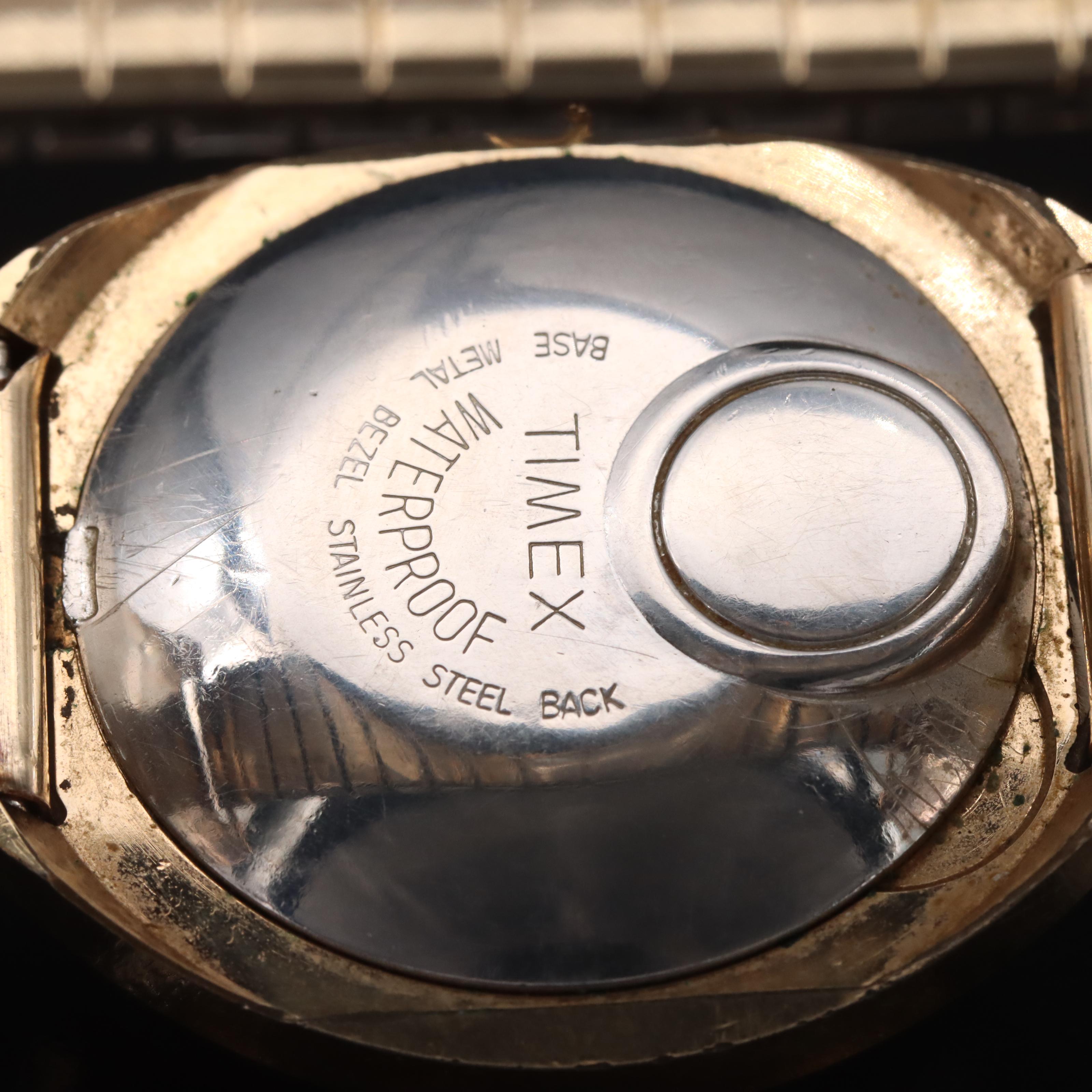 Sterling Turquoise and Coral Cuff with Timex Electric Watch