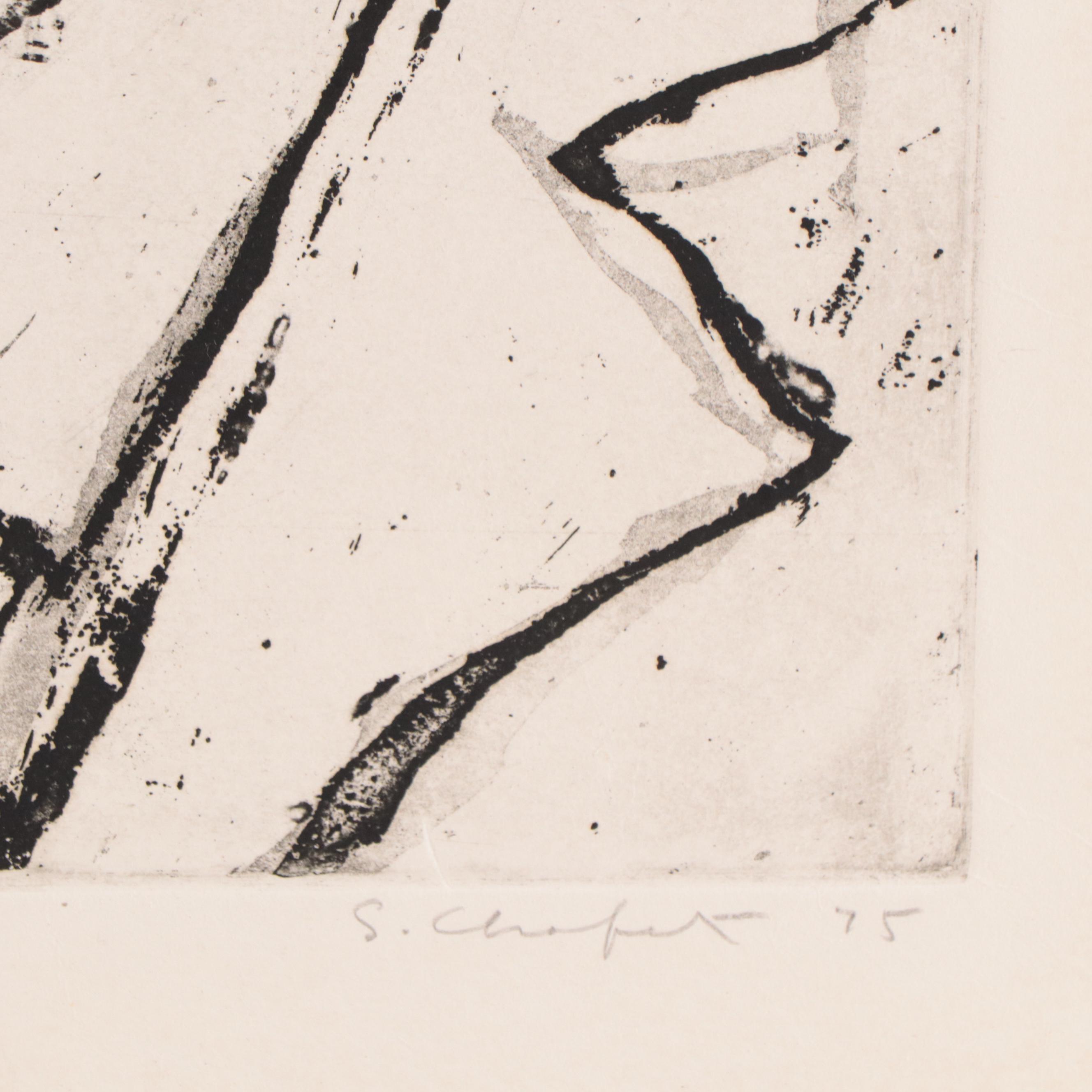 Sidney Chafetz Etching With Aquatint "Dr. Zollinger," 1975