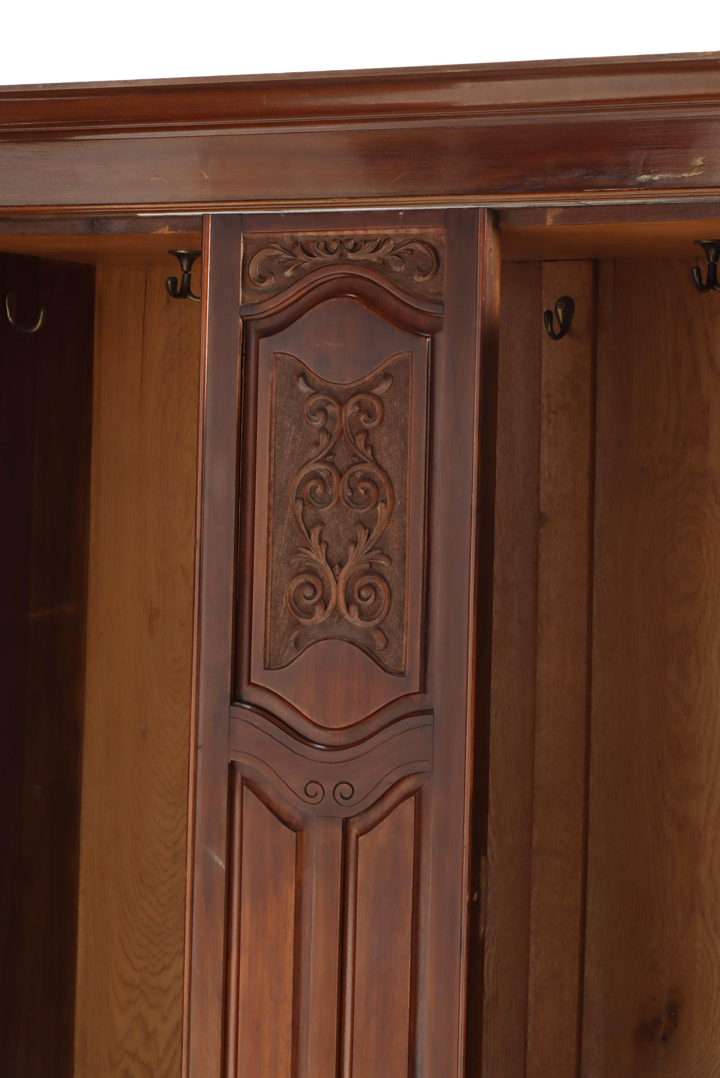 English Walnut Wardrobe, Early 20th Century