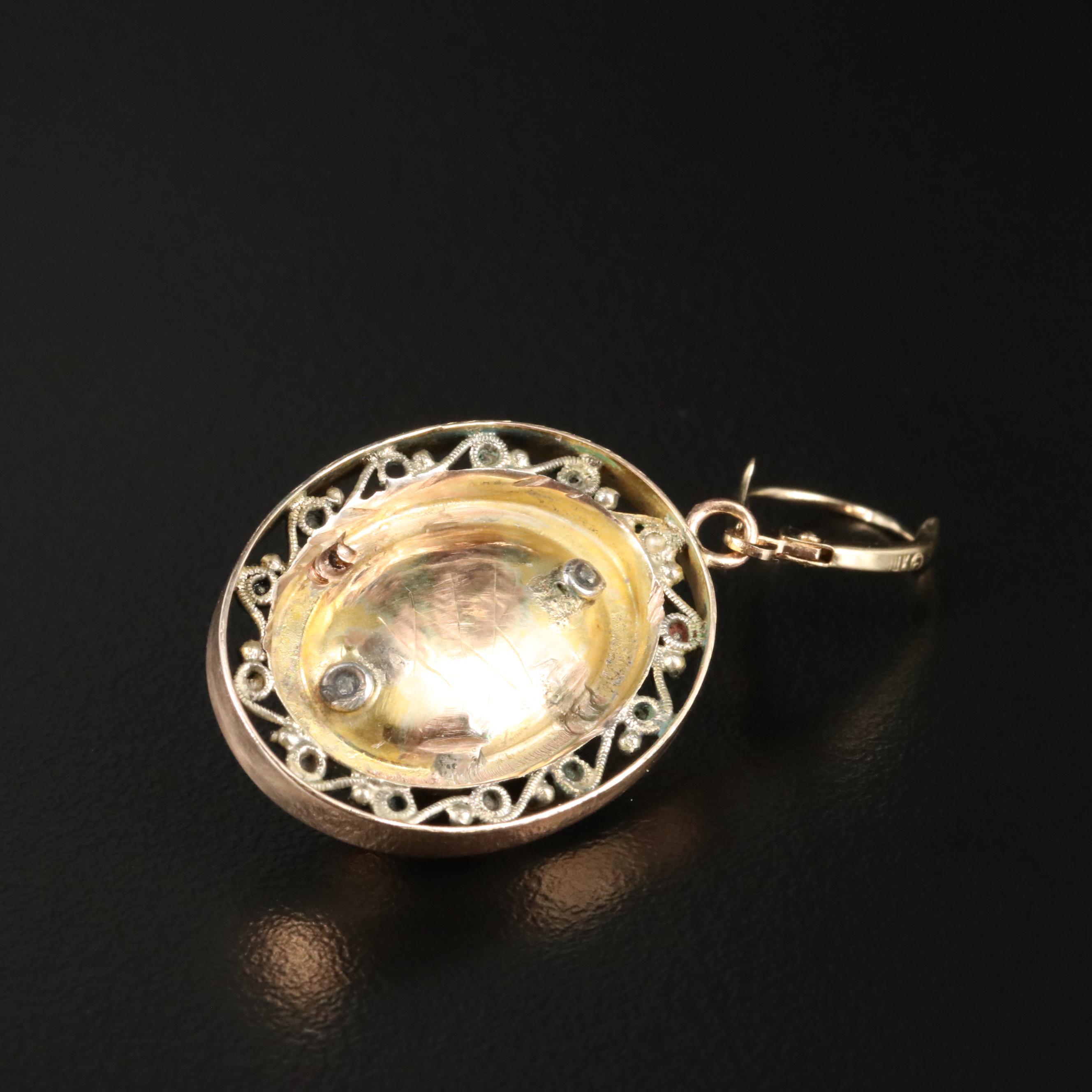 Vintage Agate Cameo Earrings