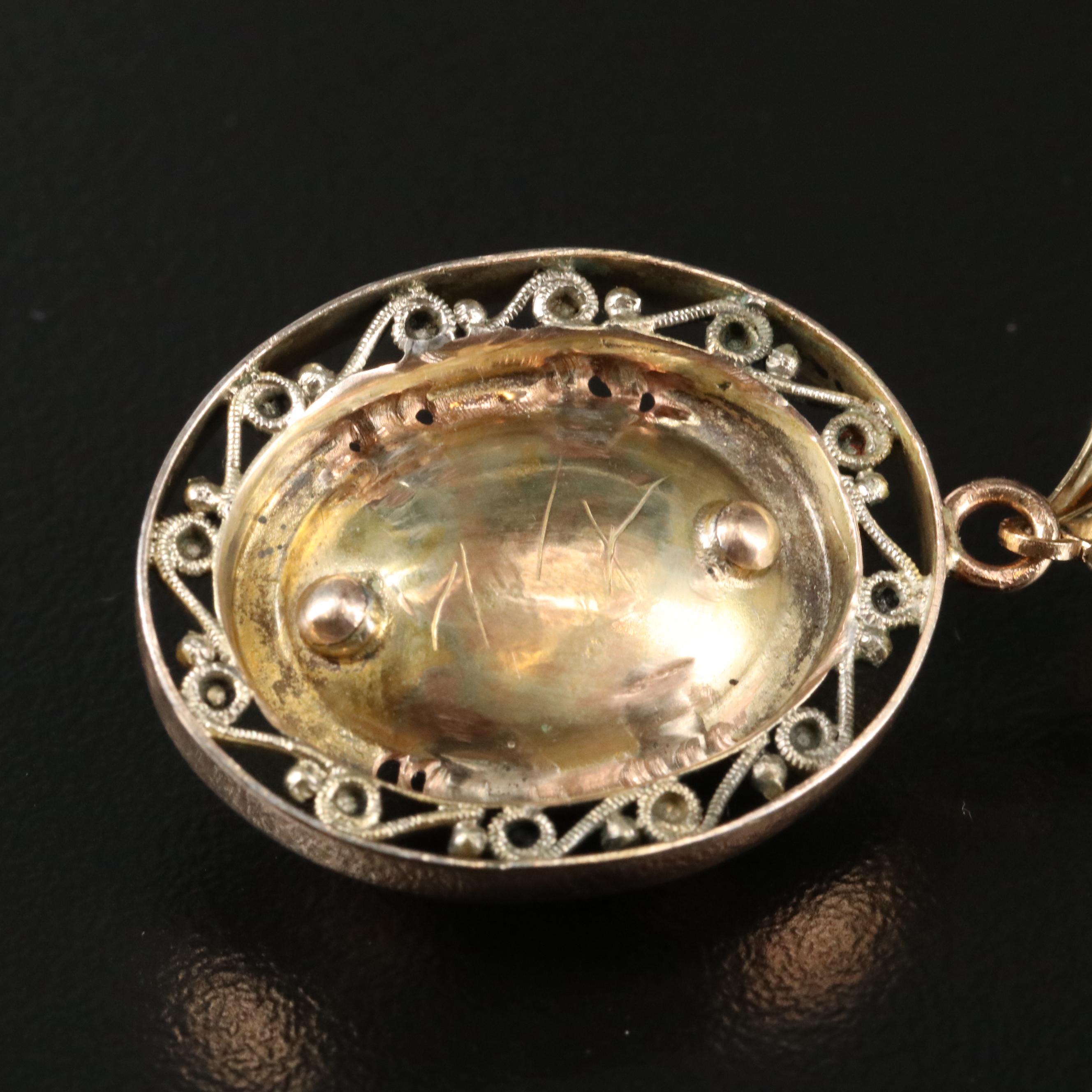 Vintage Agate Cameo Earrings