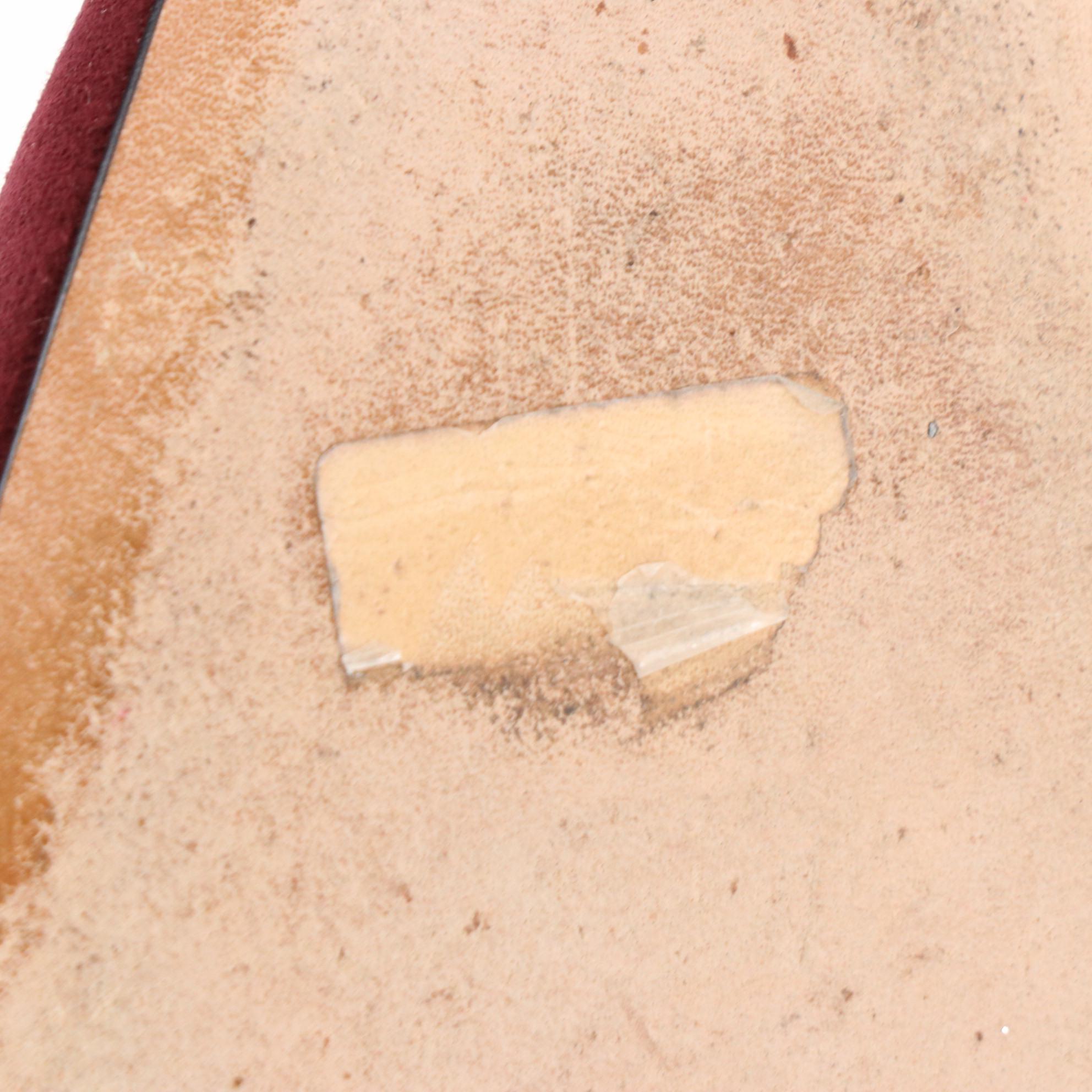 Manolo Blahnik Pointed Toe Kitten Heel Pumps in Bordeaux Suede with Box