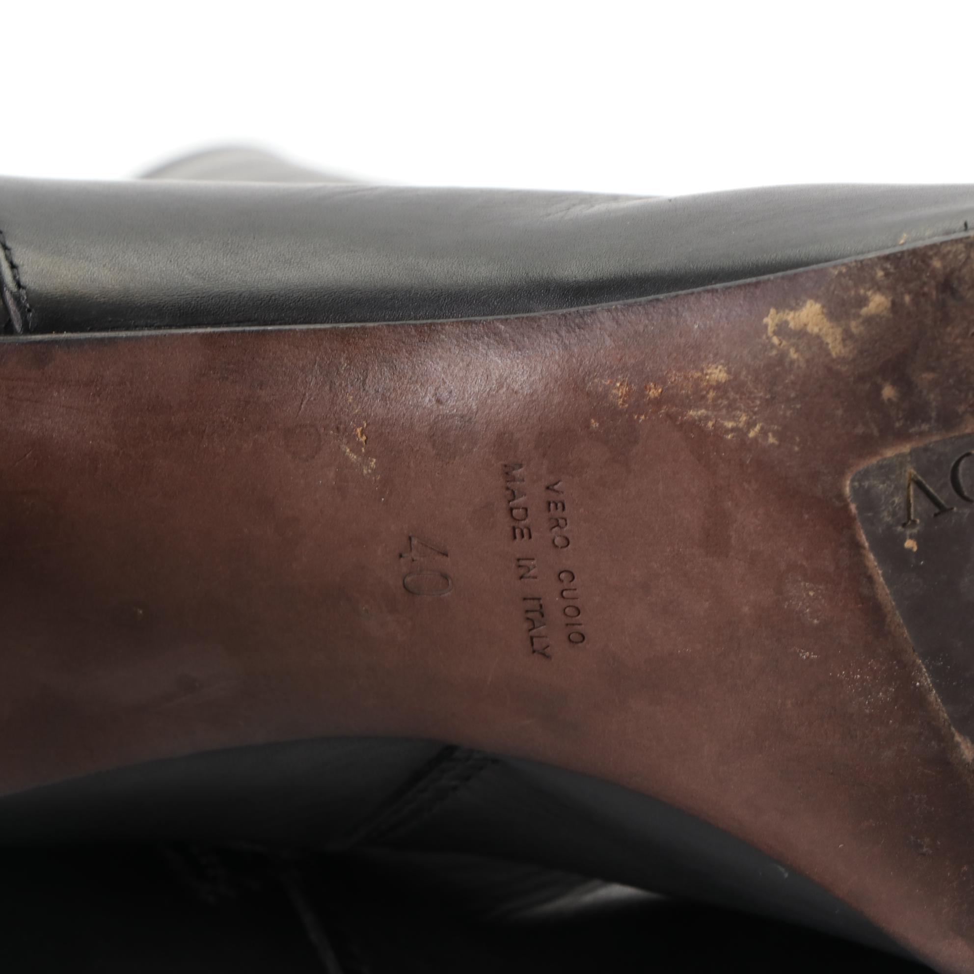 Attilio Giusti Leombruni Black Leather Ankle Boots with Box