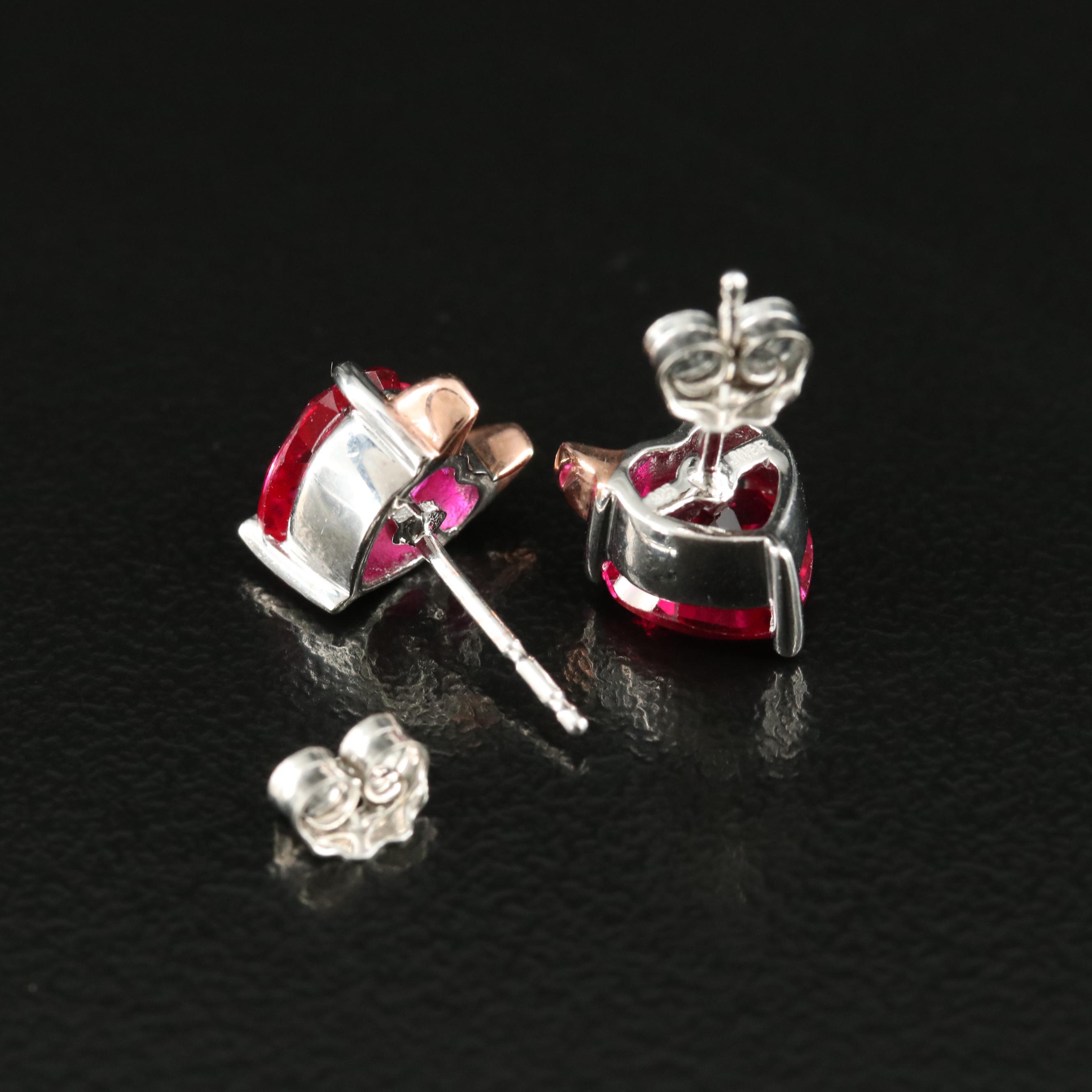 Sterling Ruby Devil Heart Earrings