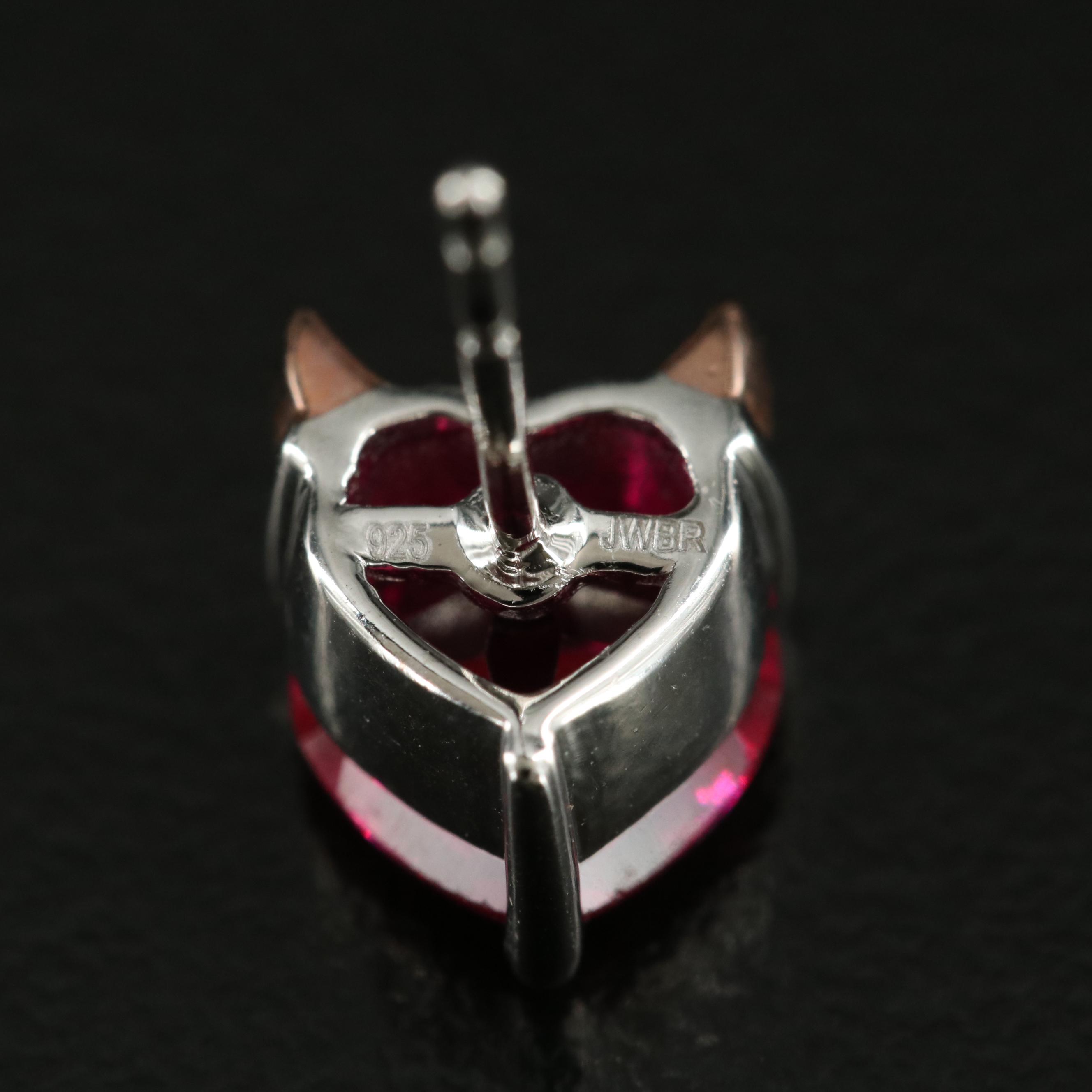 Sterling Ruby Devil Heart Earrings