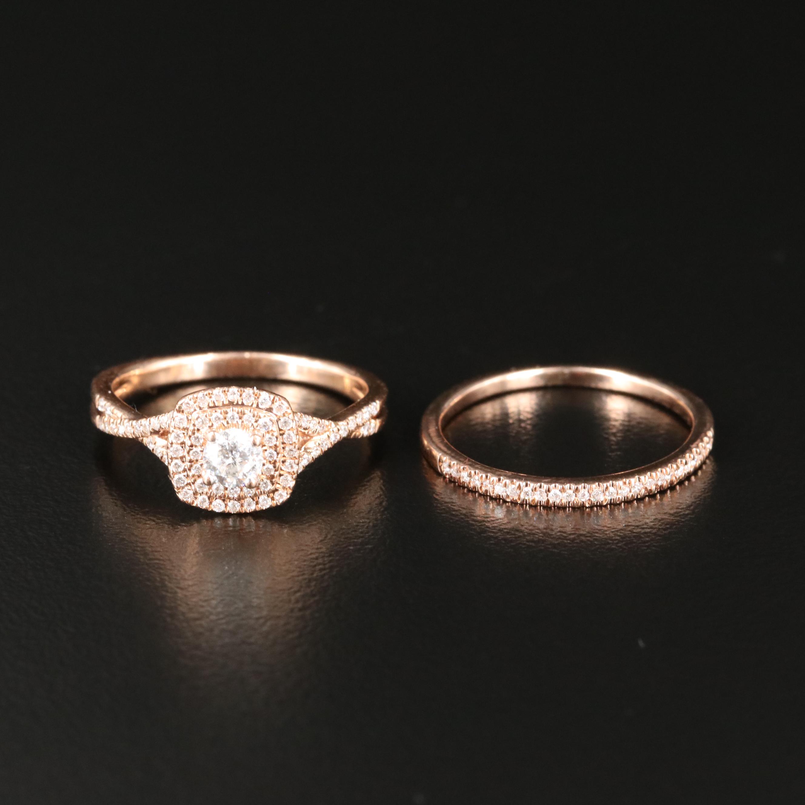 14K 0.40 CTW Diamond Ring and Band