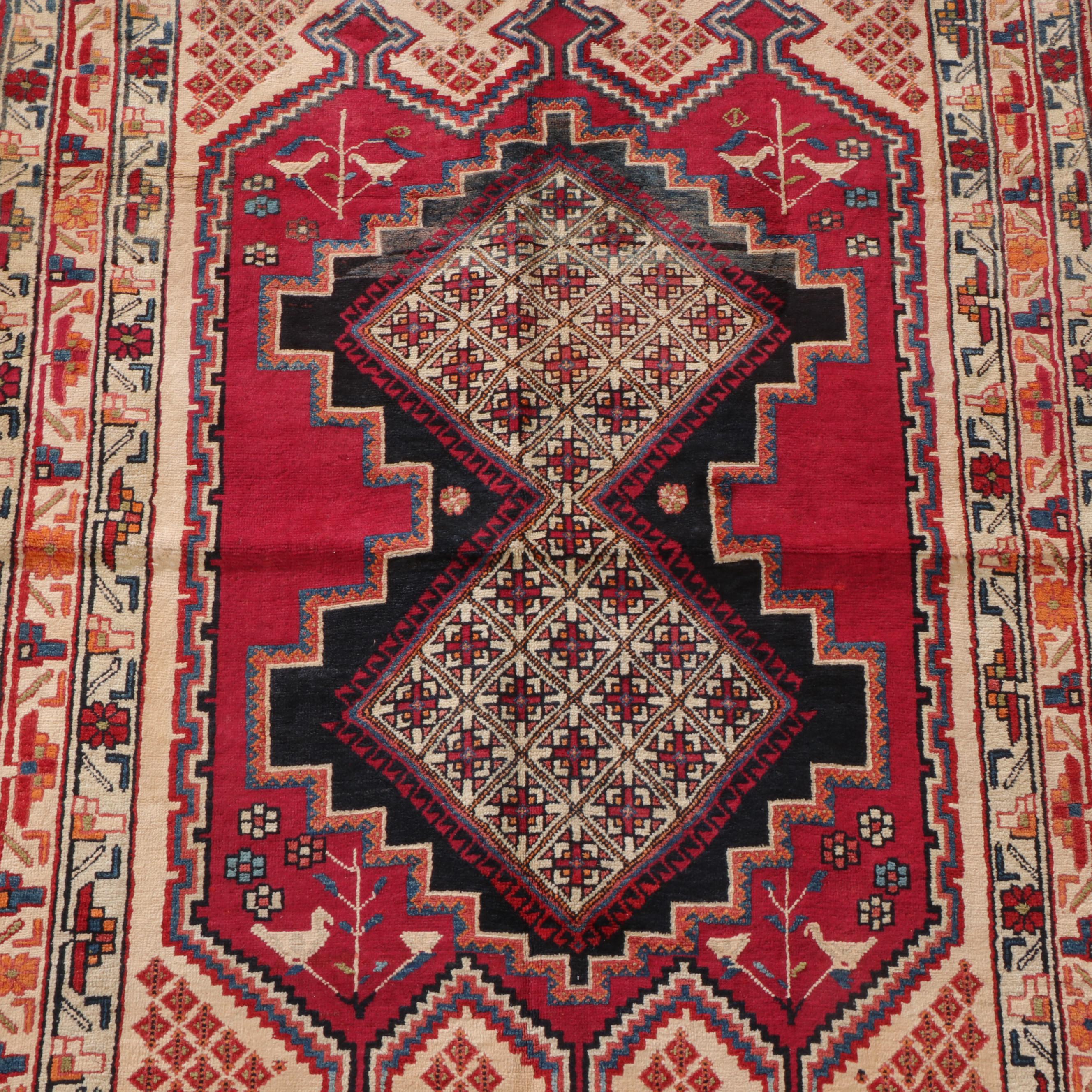 3'11 x 5'9 Hand-Knotted Persian Sirjan Area Rug