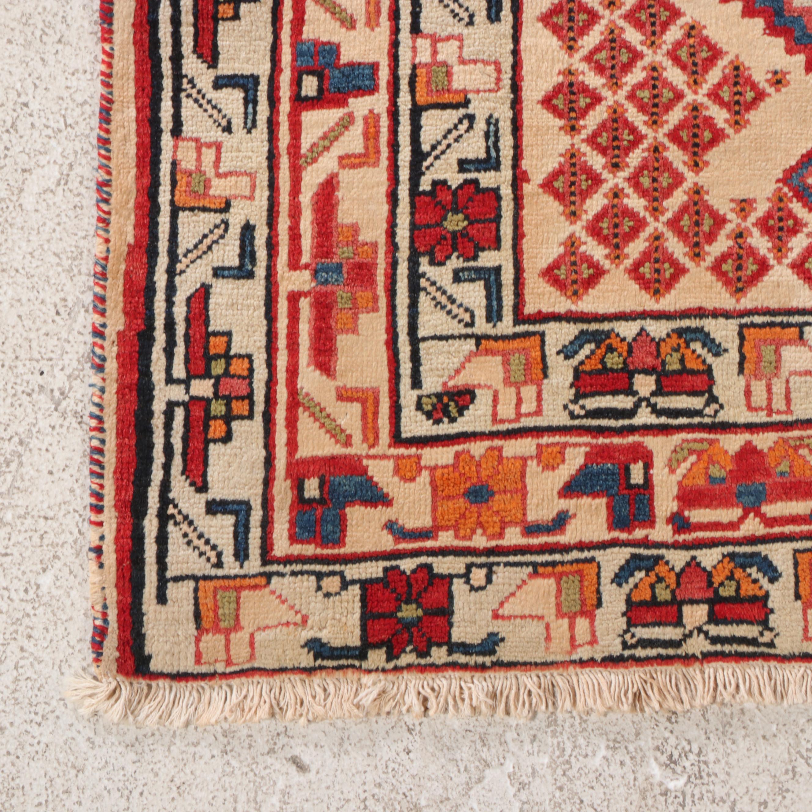 3'11 x 5'9 Hand-Knotted Persian Sirjan Area Rug