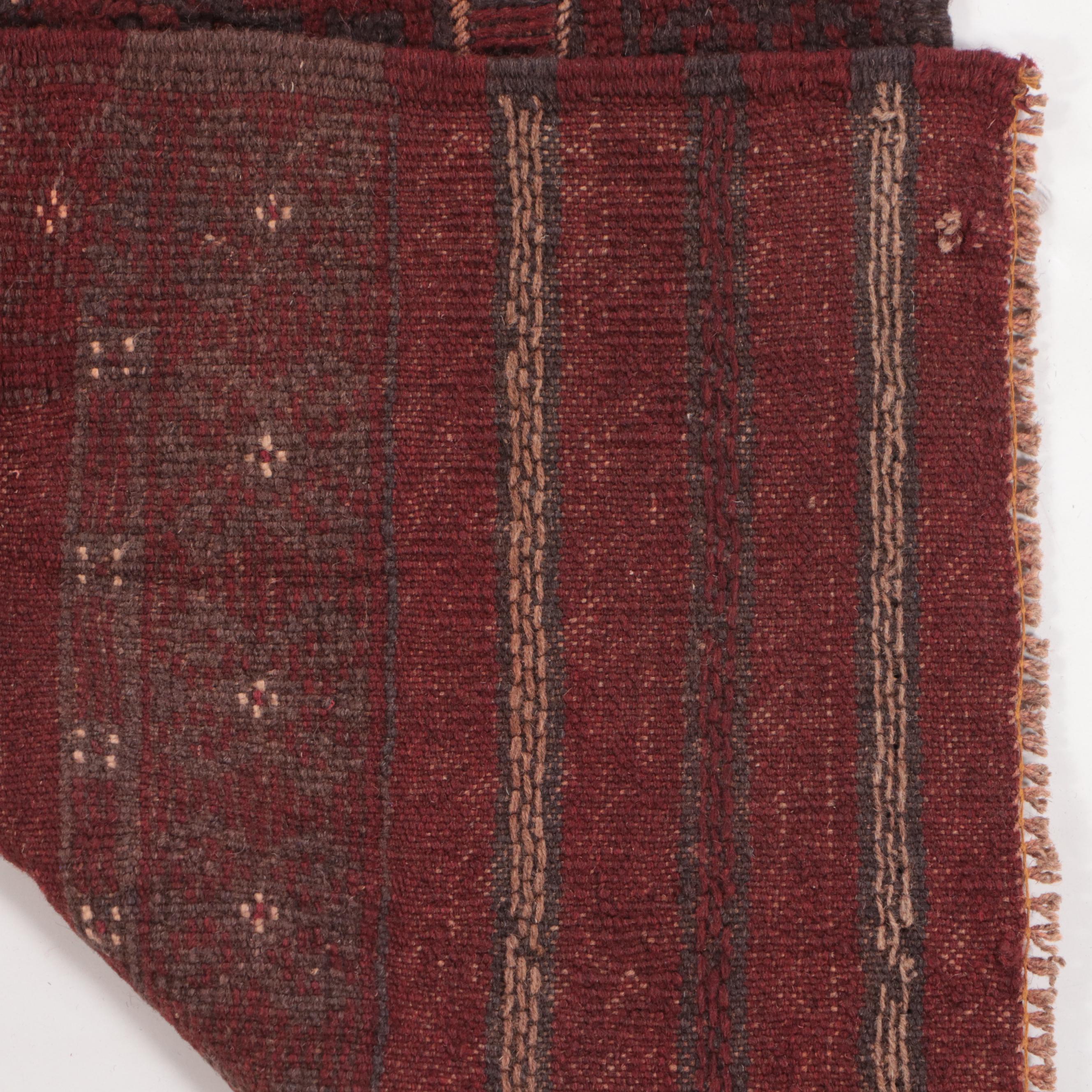 2' x 8' Hand-Knotted Afghan Mixed Technique Carpet Runner