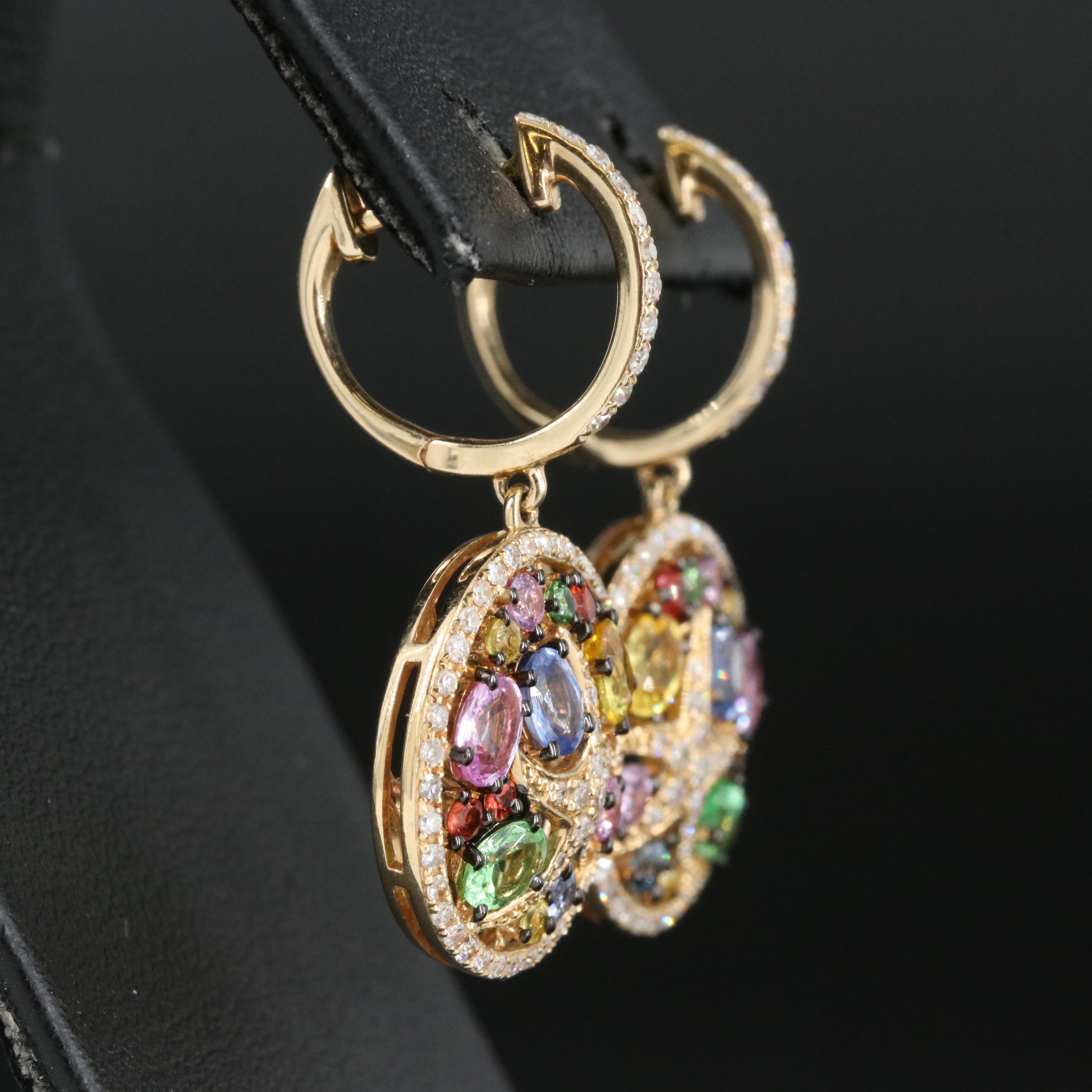 EFFY 14K Tsavorite, Sapphire and Diamond Starfish Earrings