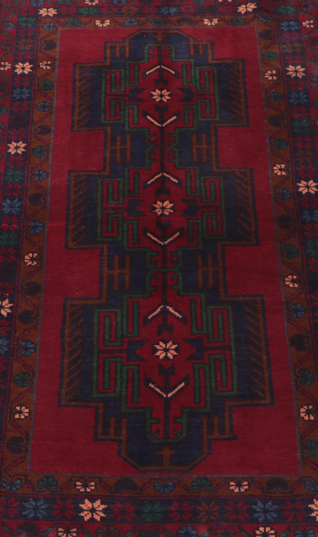 2'6 x 4'6 Hand-Knotted Afghan Baluch Accent Rug