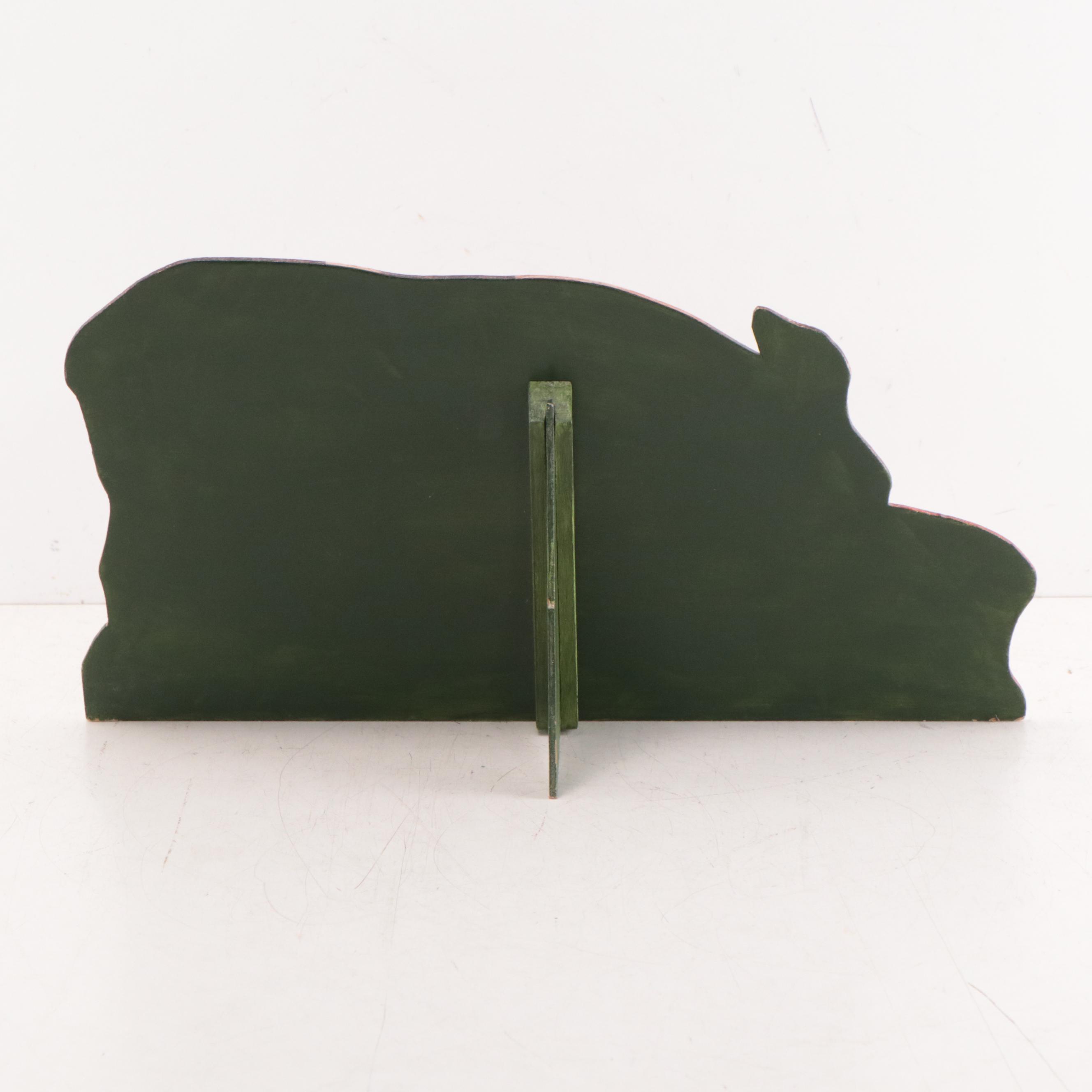 Oil Painting on Board of Hog Eating