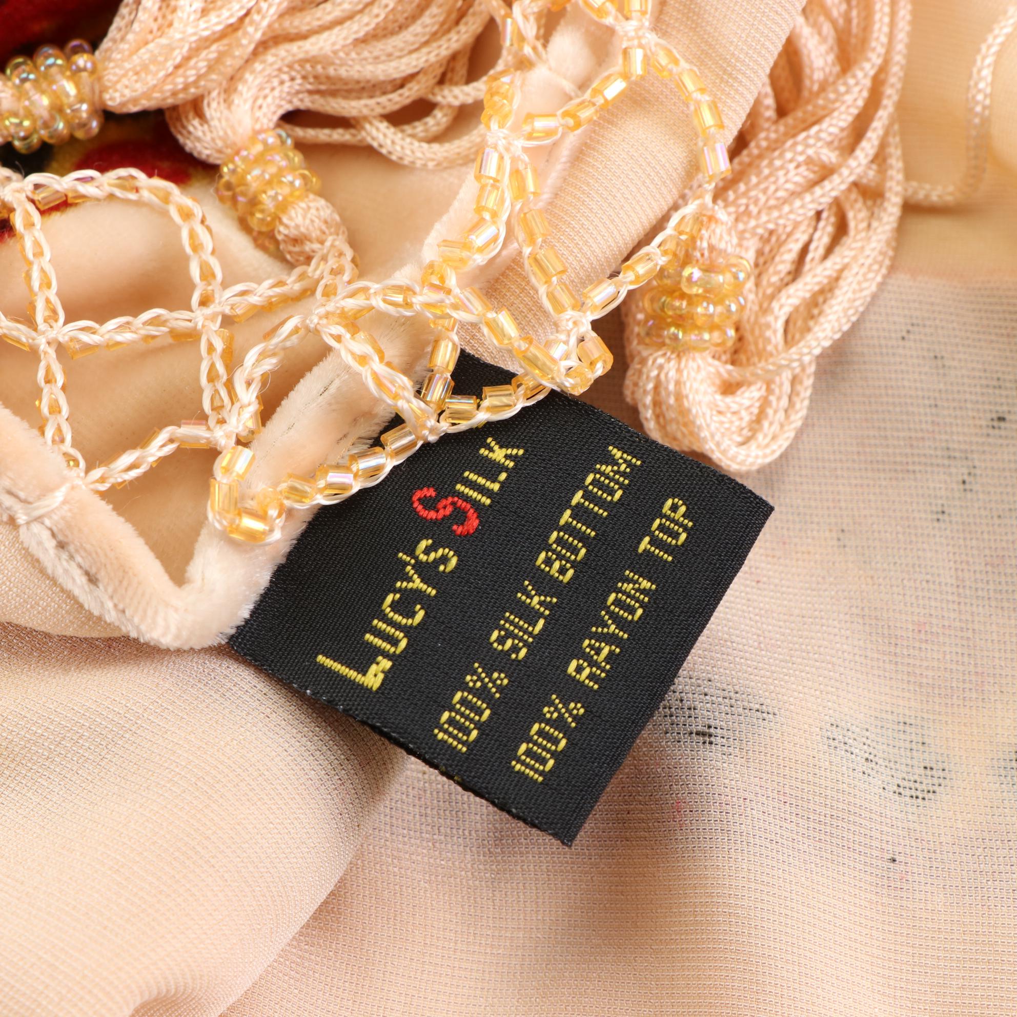 Lucy's Silk Hand-Beaded Fringe Shawl in Silk and Rayon