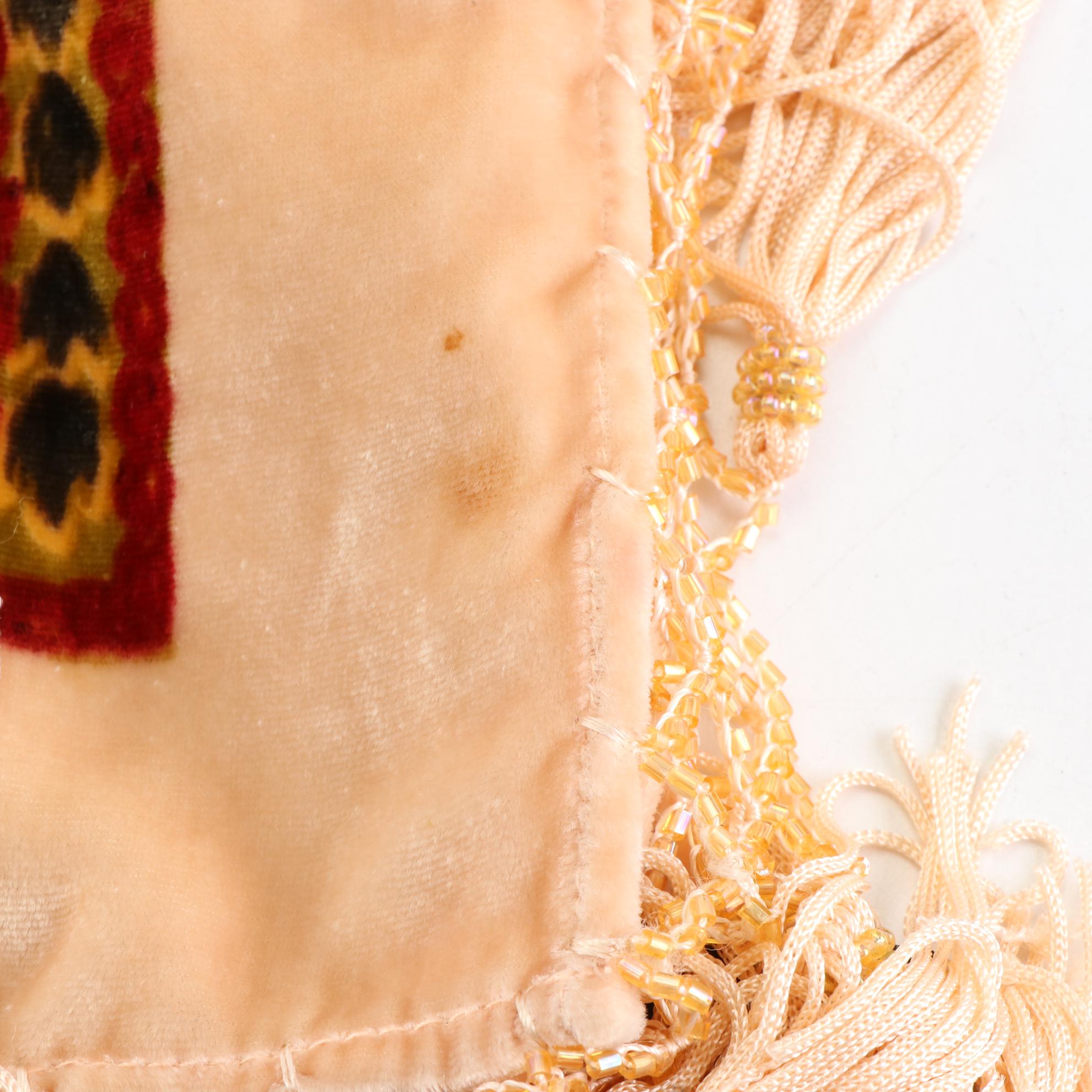 Lucy's Silk Hand-Beaded Fringe Shawl in Silk and Rayon