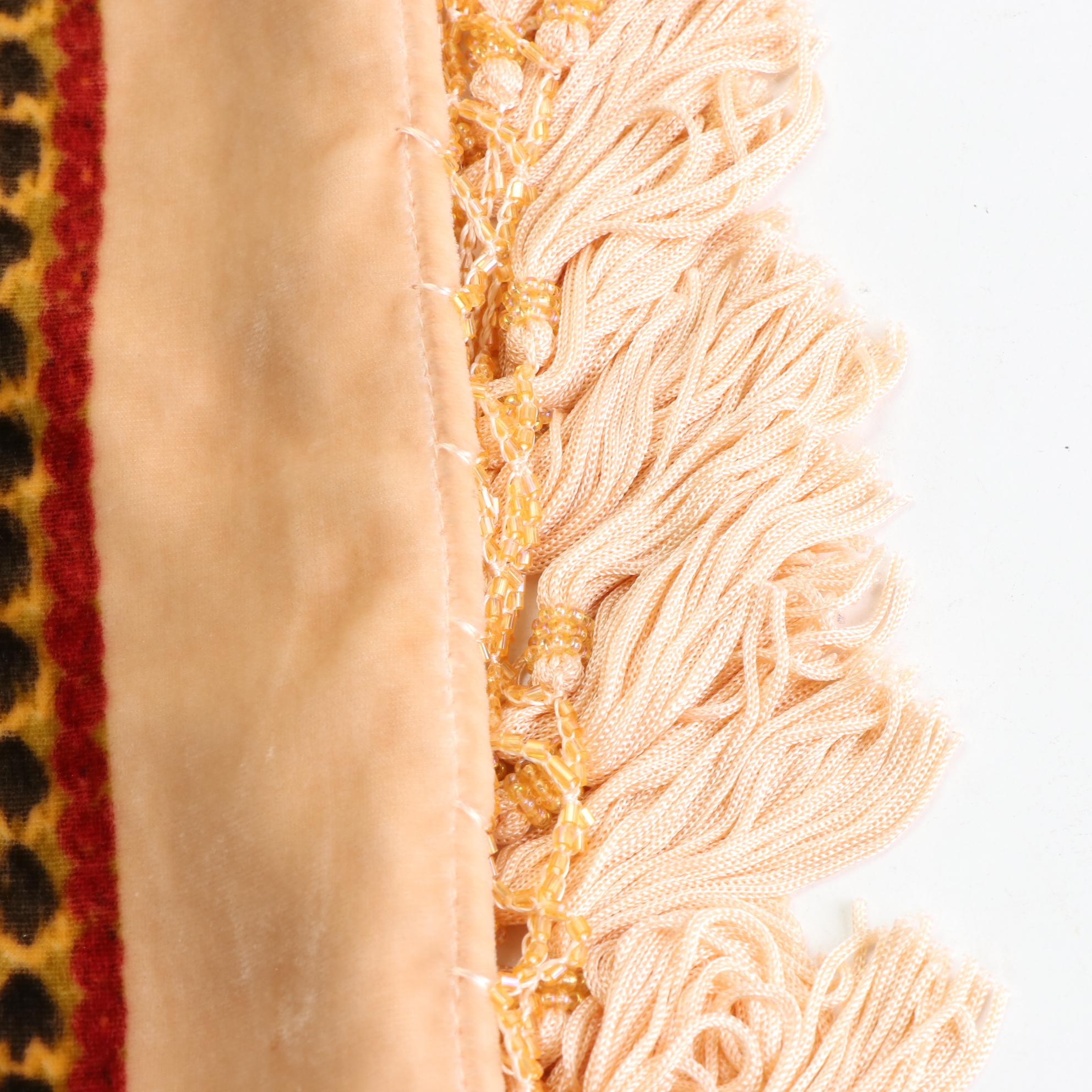 Lucy's Silk Hand-Beaded Fringe Shawl in Silk and Rayon