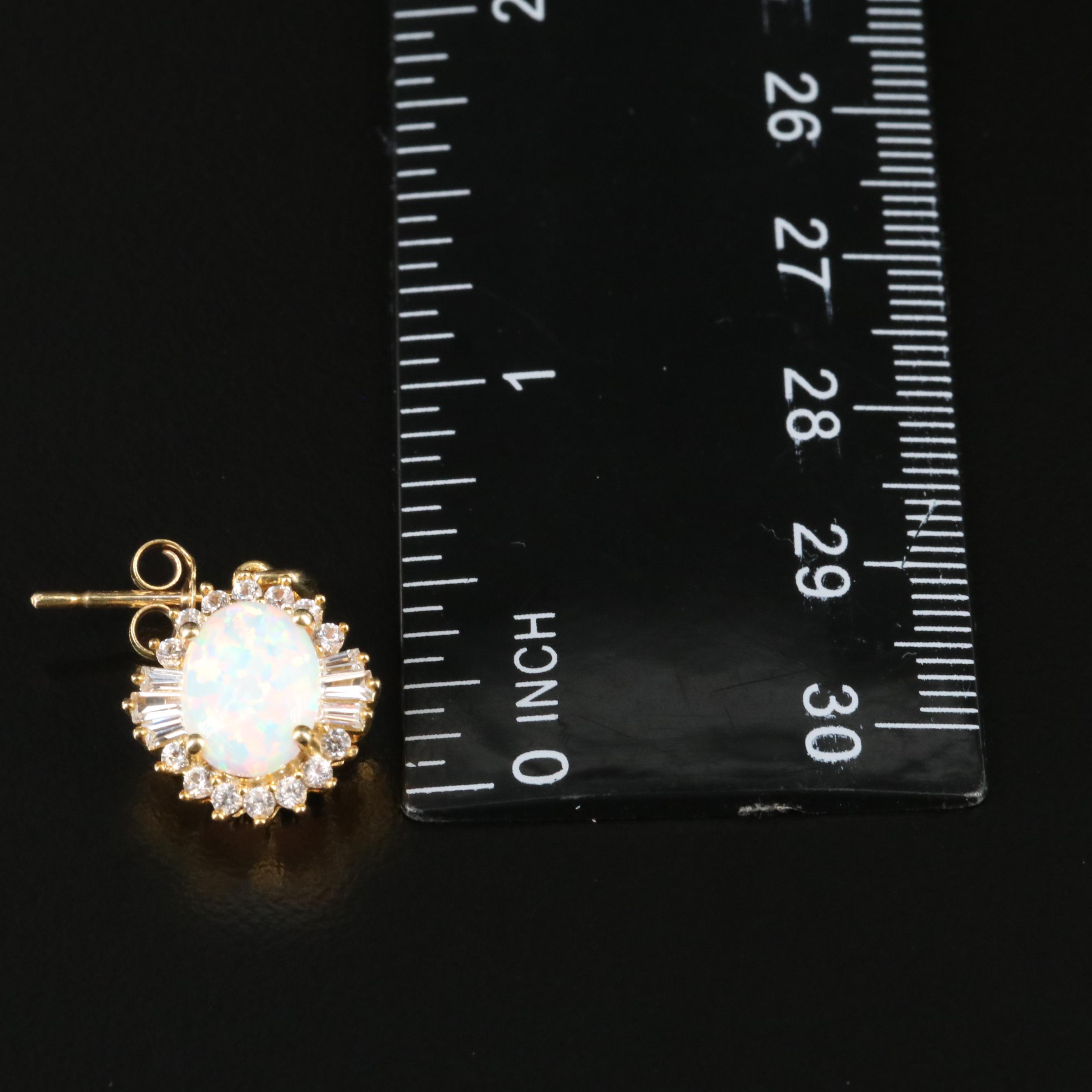 Sterling Opal and Sapphire Earrings