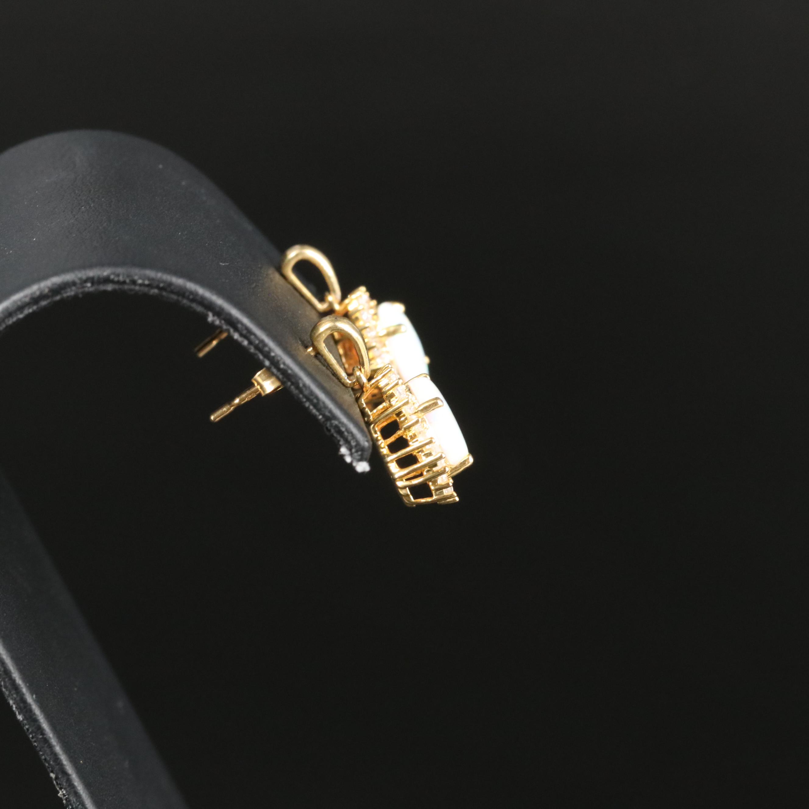 Sterling Opal and Sapphire Earrings