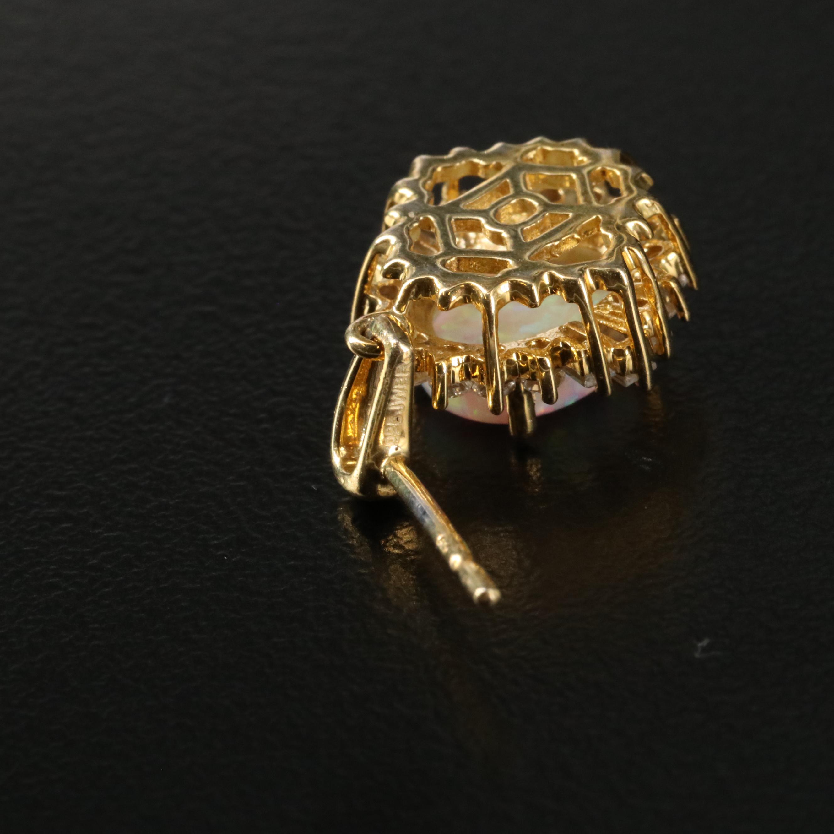 Sterling Opal and Sapphire Earrings